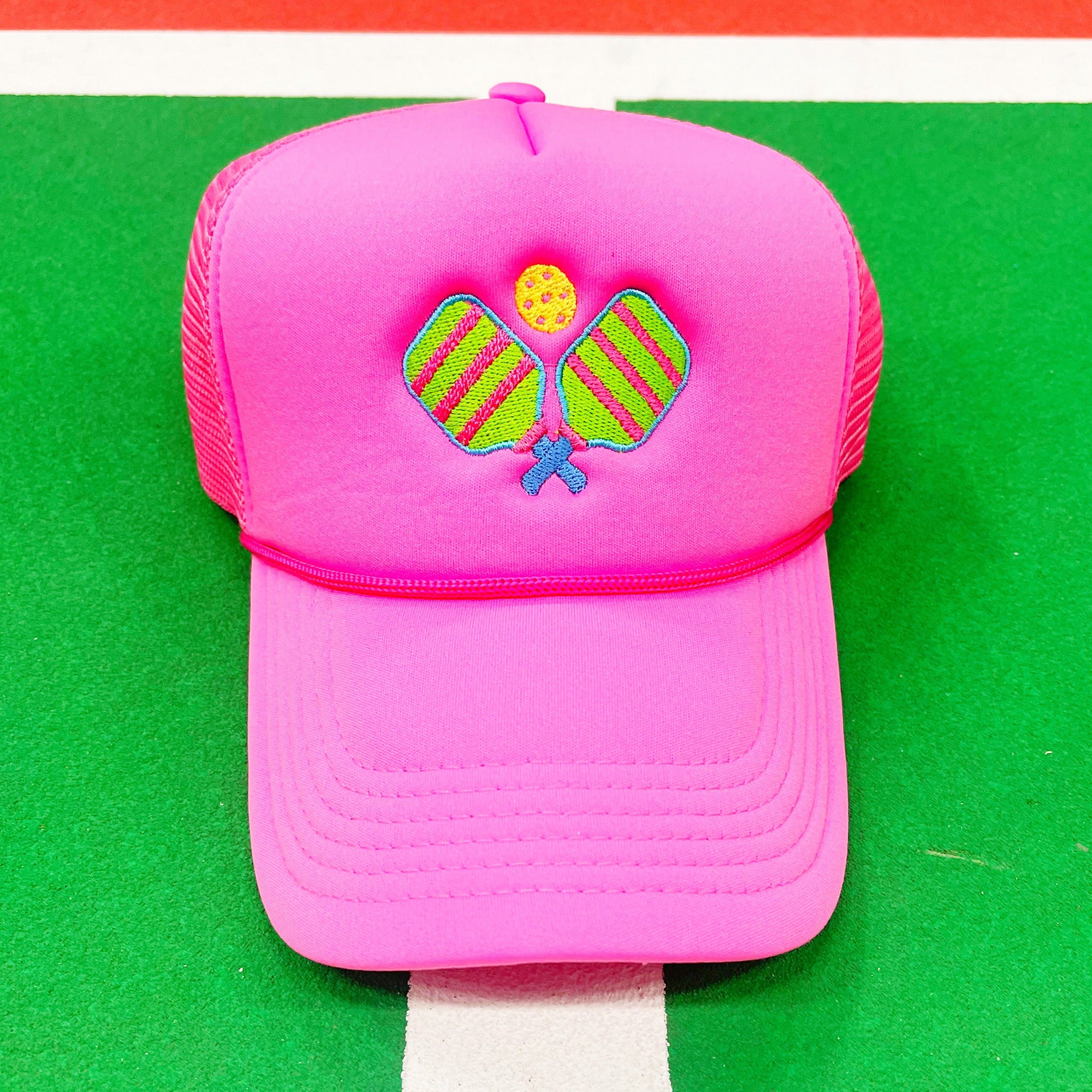Pickleball Paddles Pink Trucker Hat