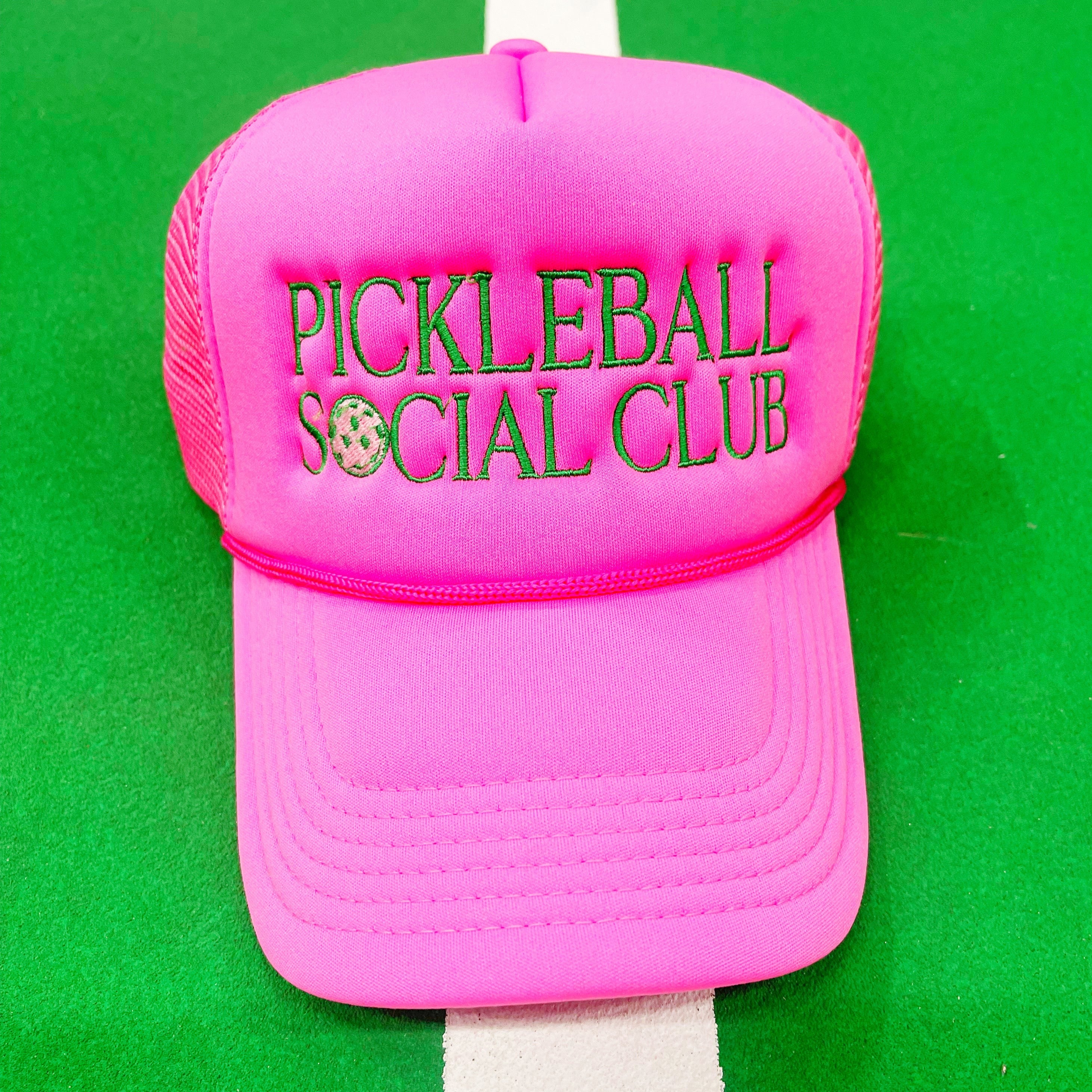 Pickleball Social Club Bright Pink Trucker Hat