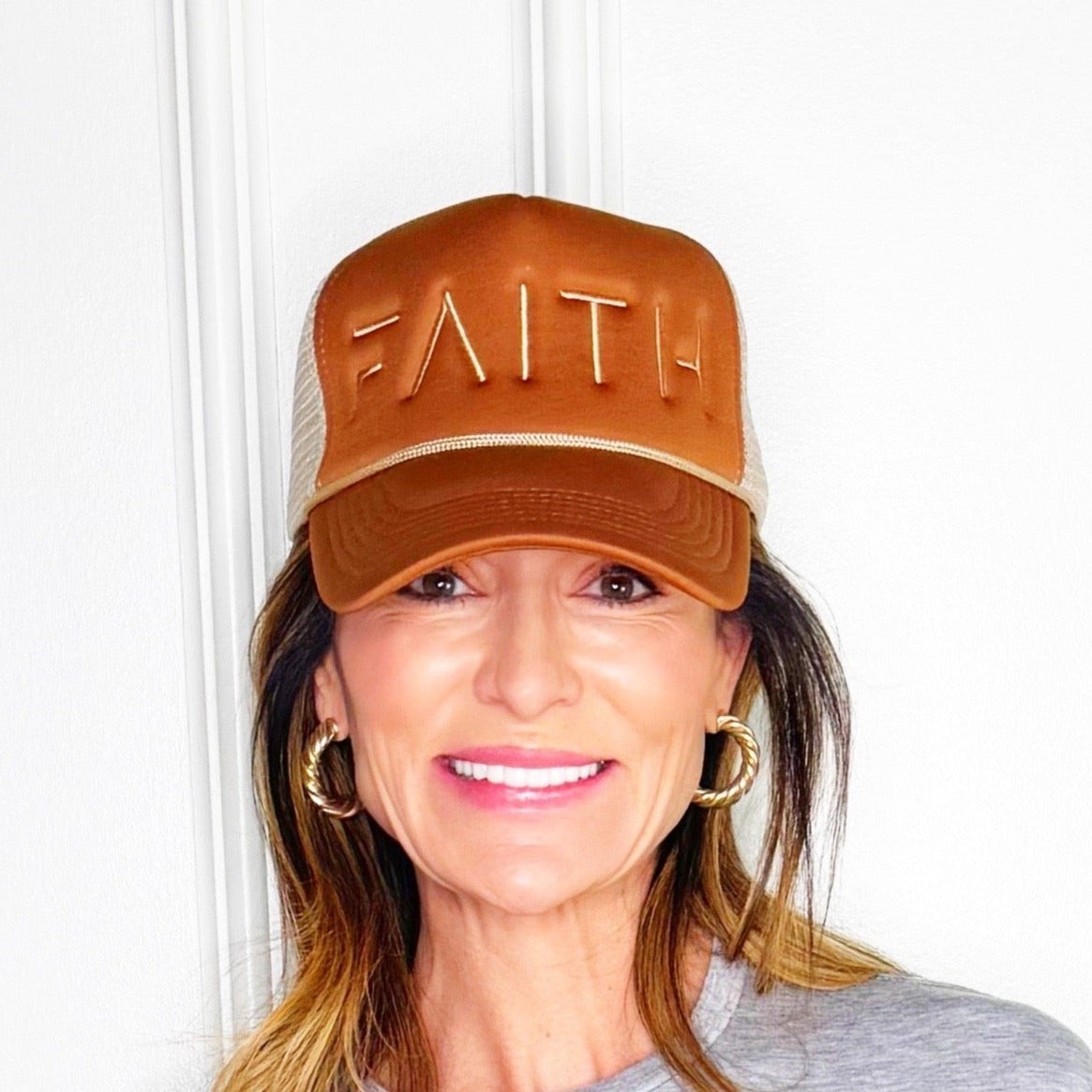 Faith Brown & Tan Trucker Hat