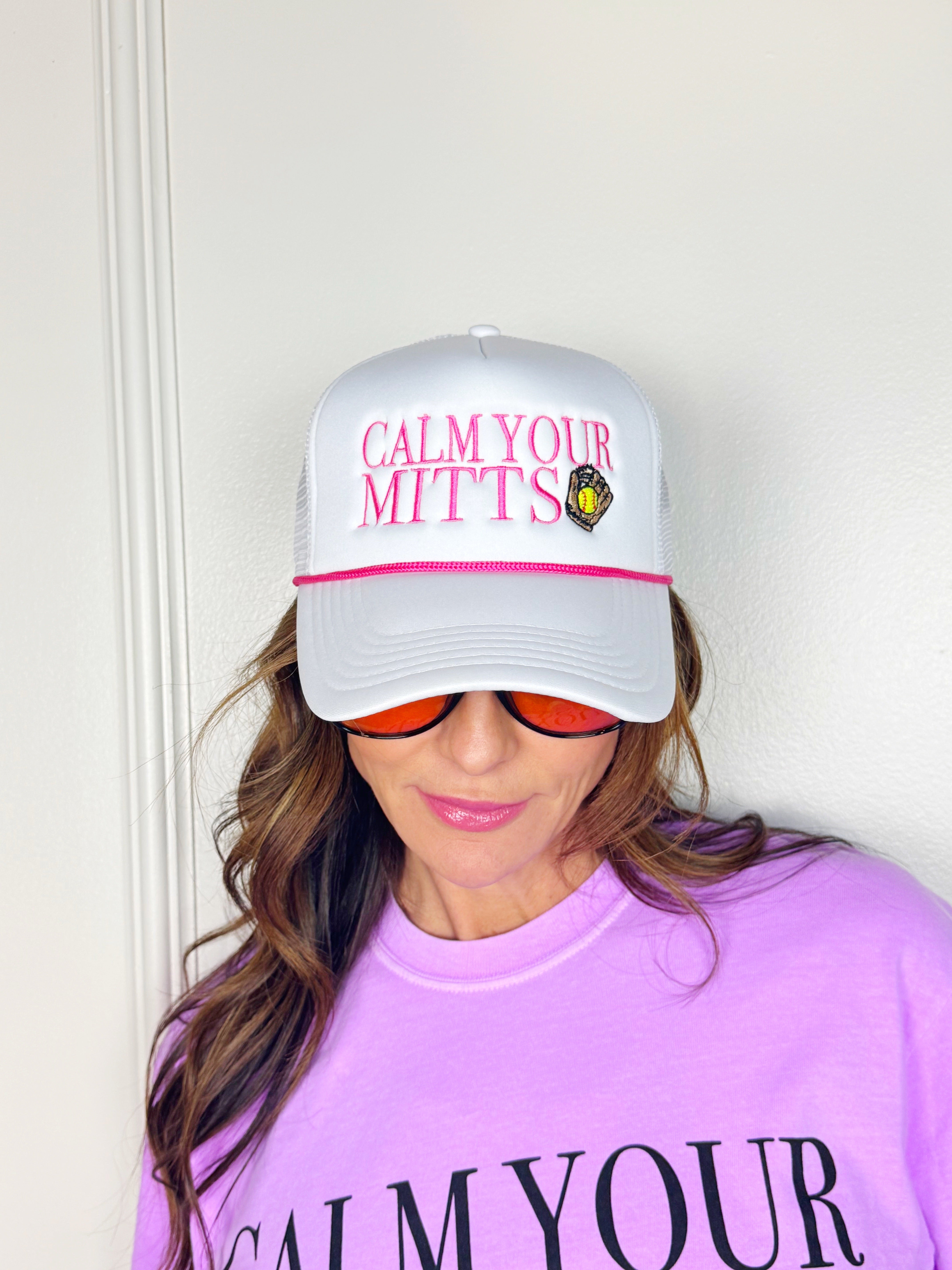 Softball Calm Your Mitts Trucker Hat