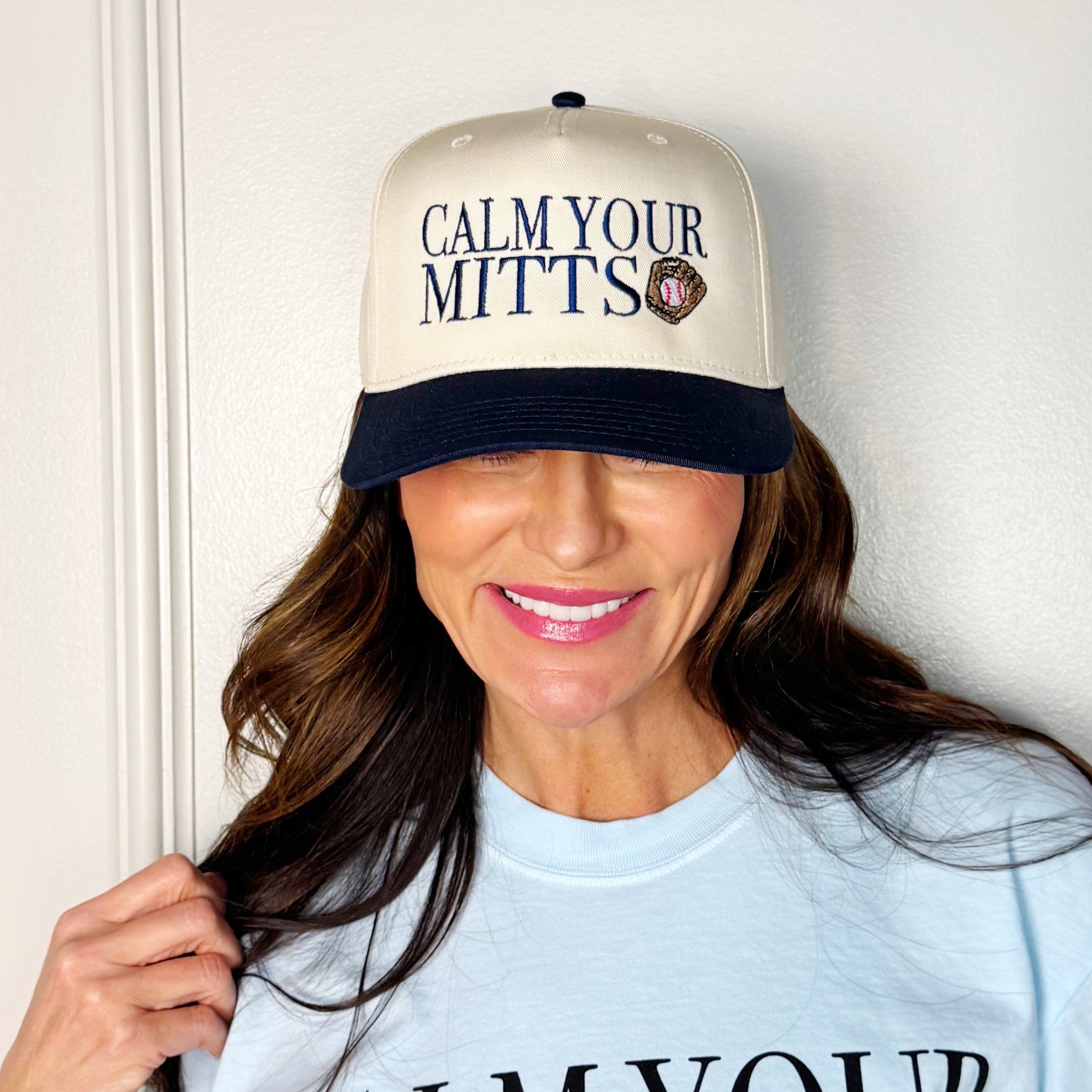 Baseball Calm Your Mitts Trucker Hat