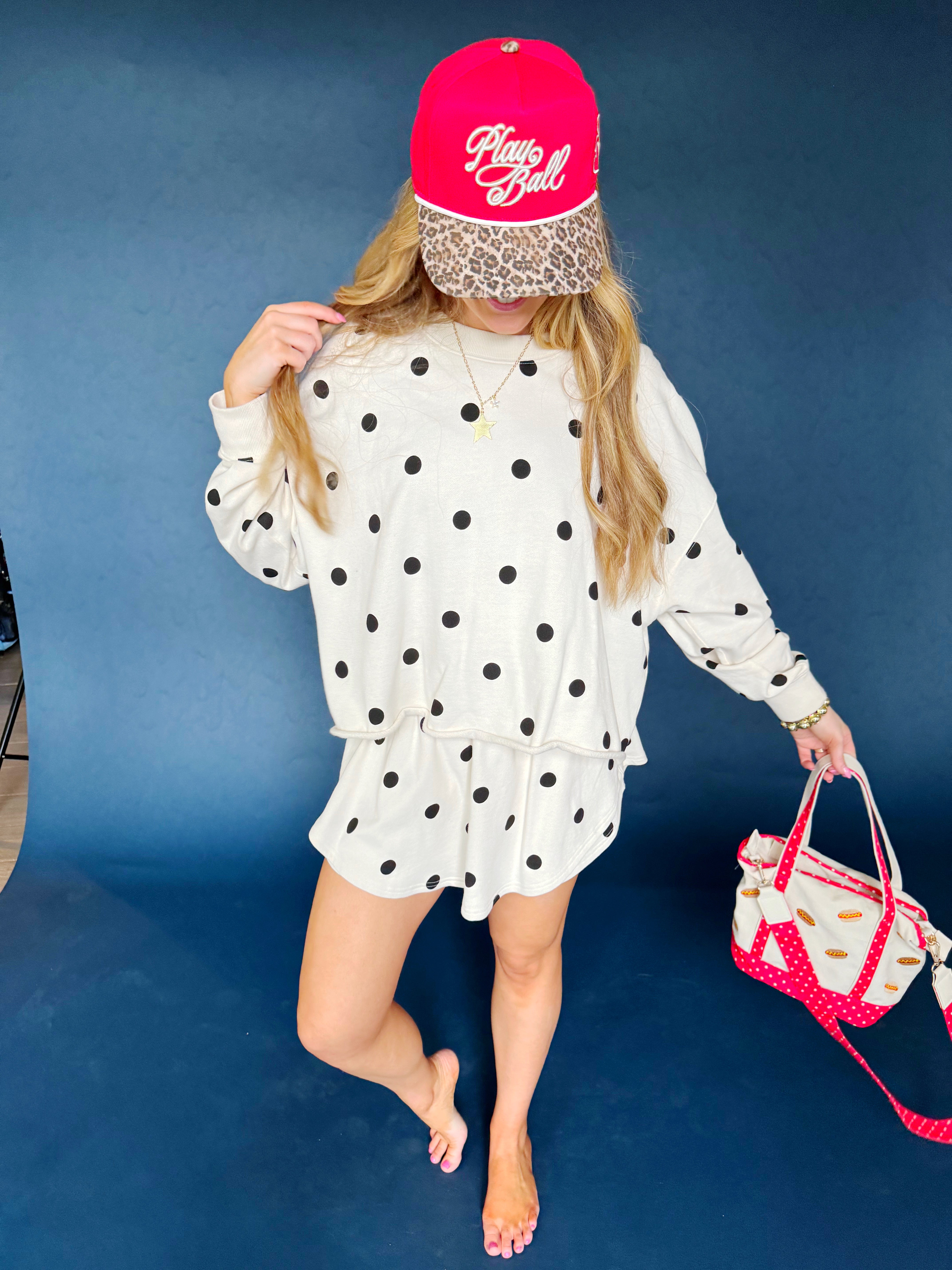 Ivory Polka Dot Skort