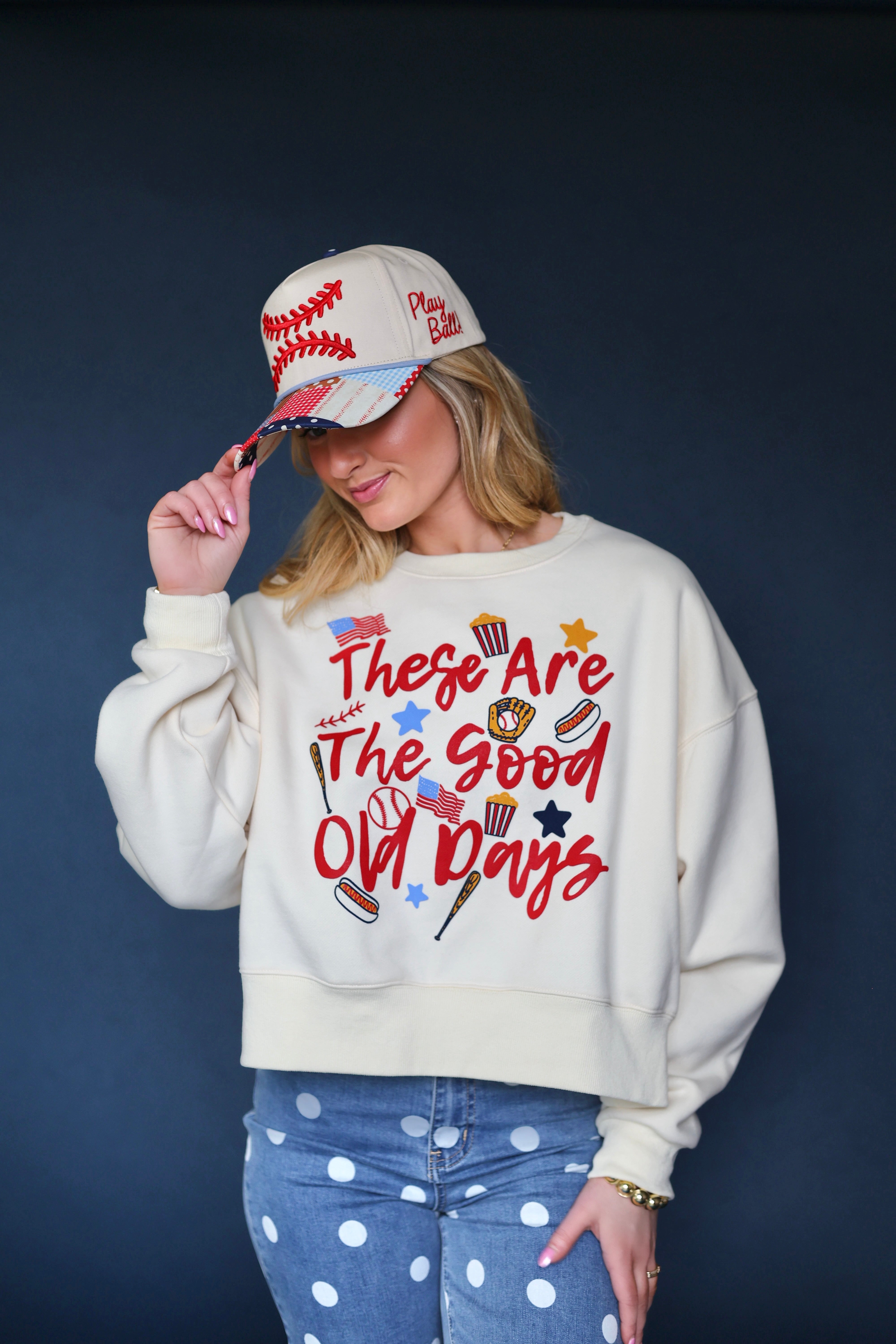 These Are the Good Old Days Crop Sweatshirt