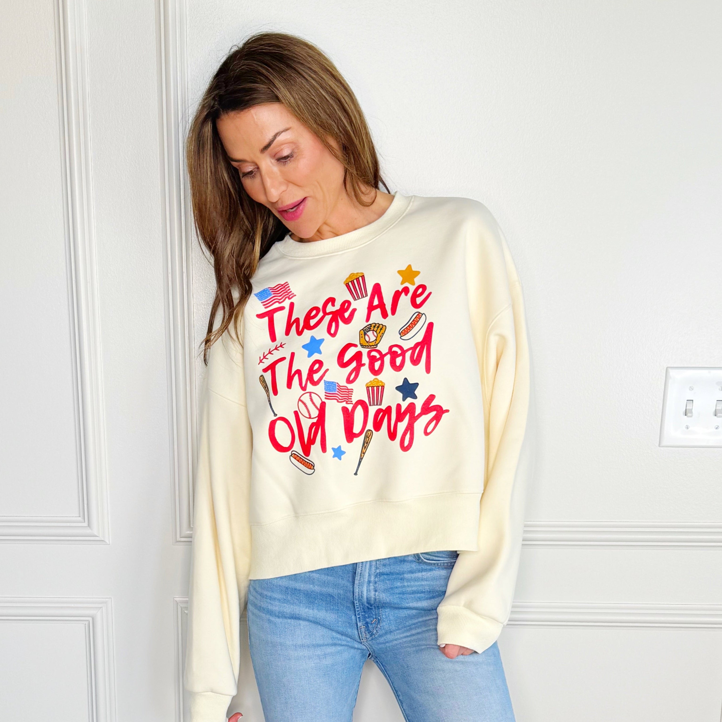 These Are the Good Old Days Crop Sweatshirt