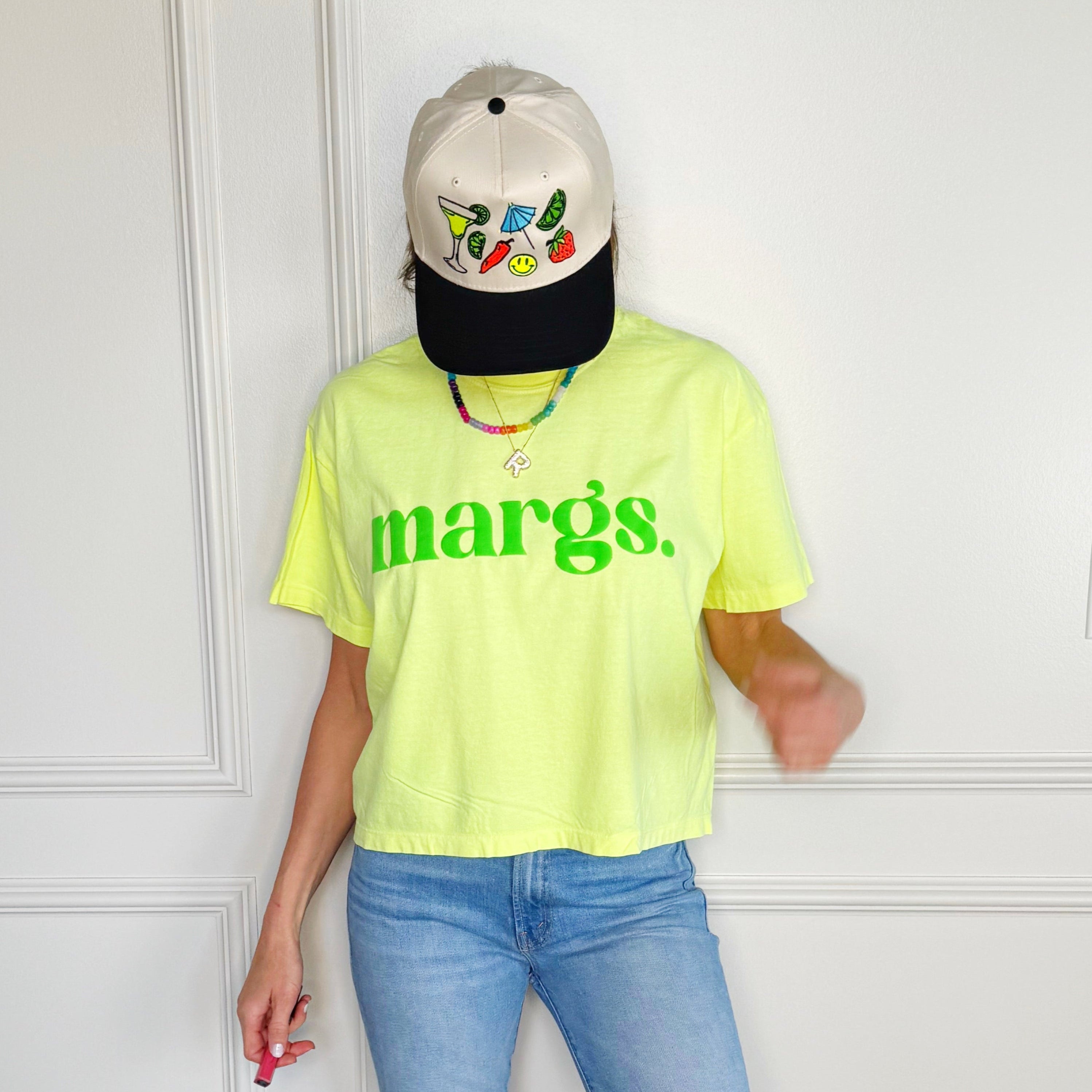 Margs Lime Puff Crop Tee