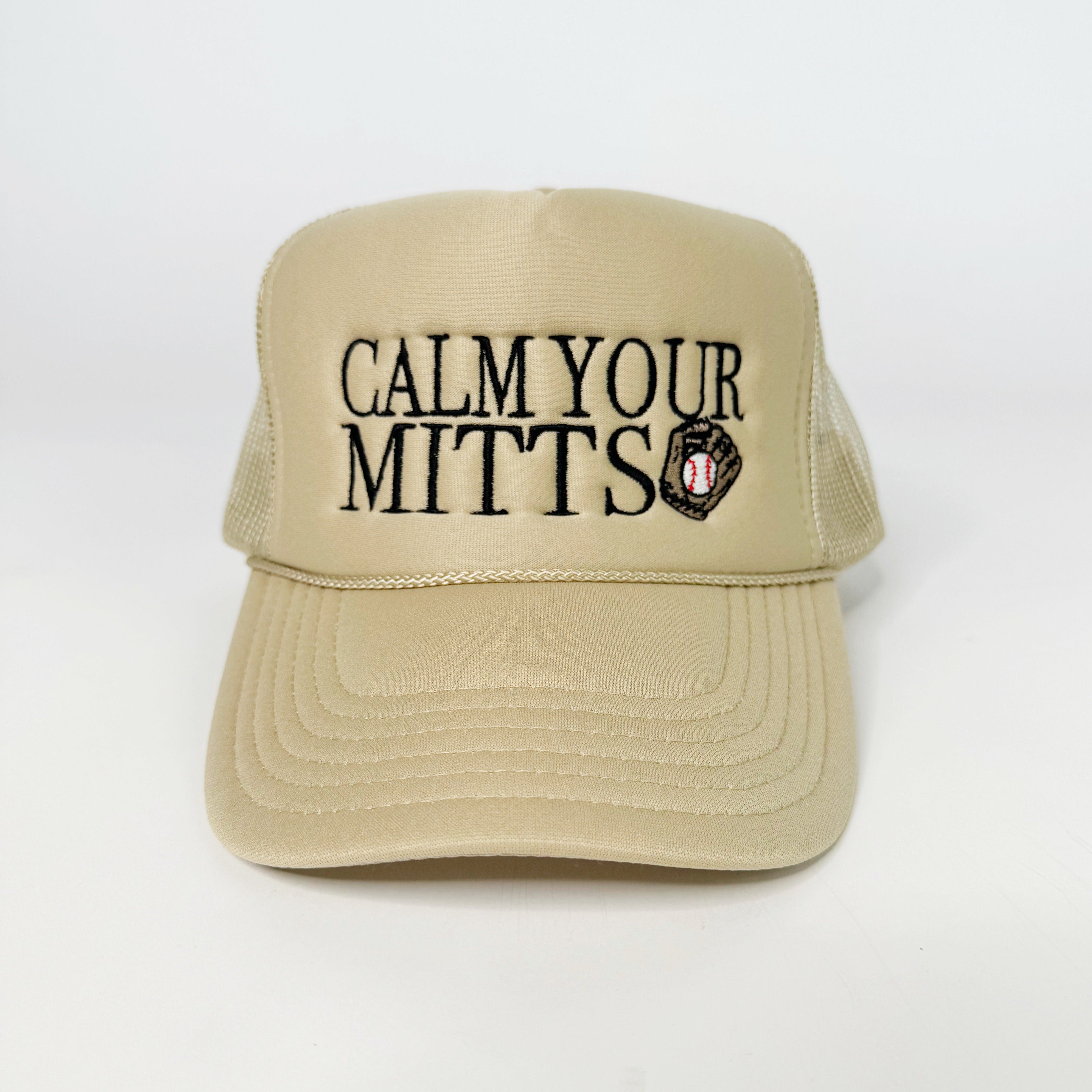 Baseball Calm Your Mitts Trucker Hat