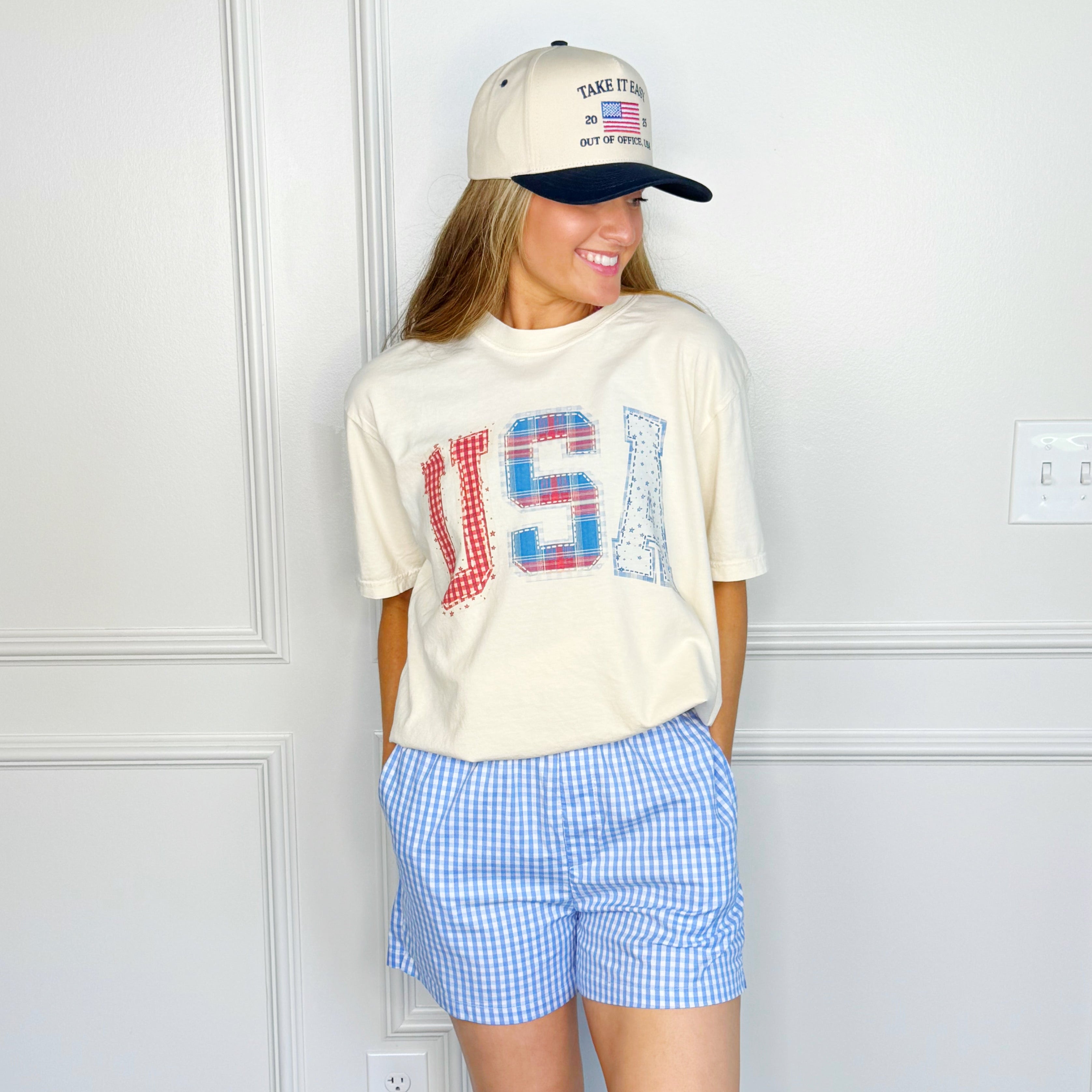 USA Patchwork Cropped Tee