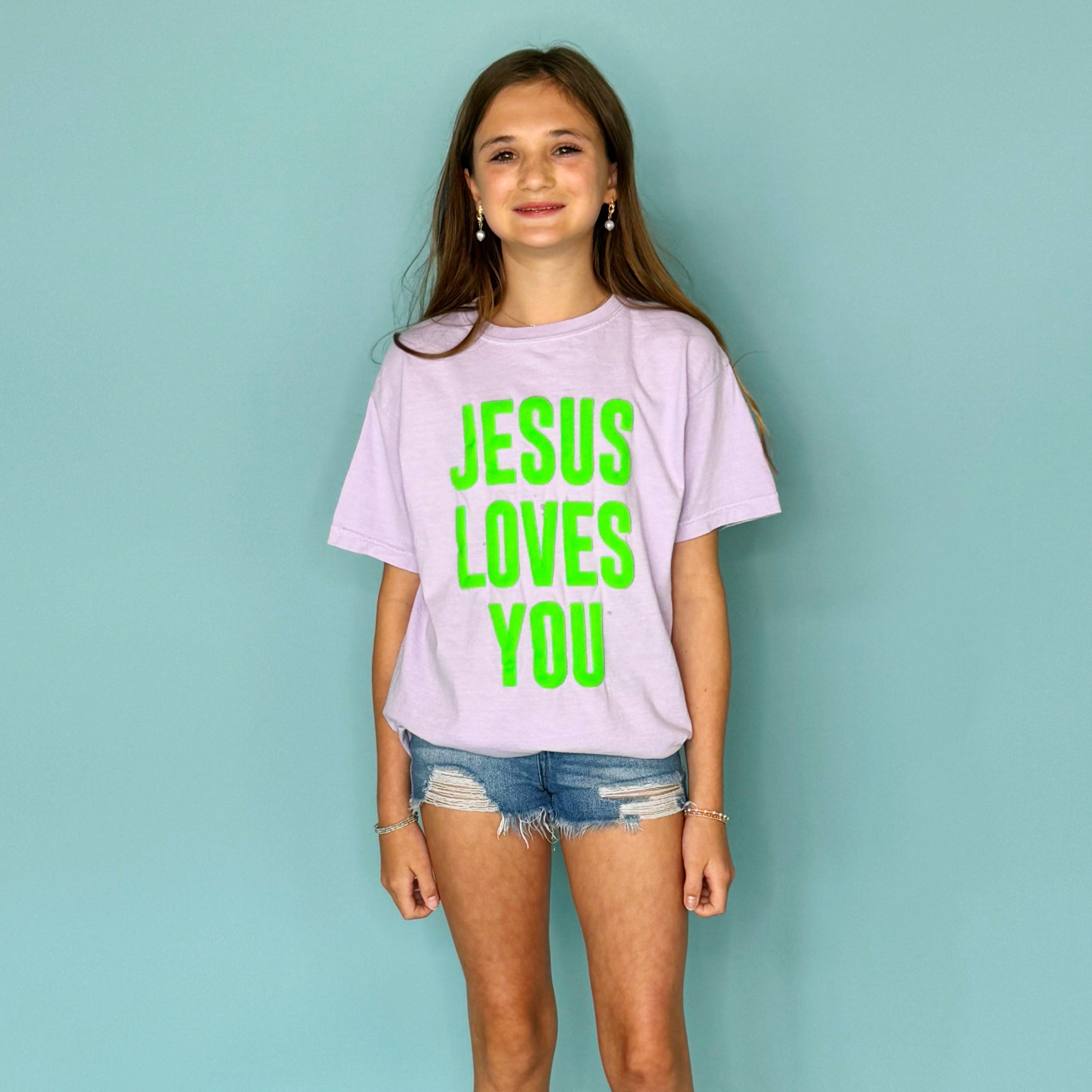 Puff Jesus Loves You Youth Tee