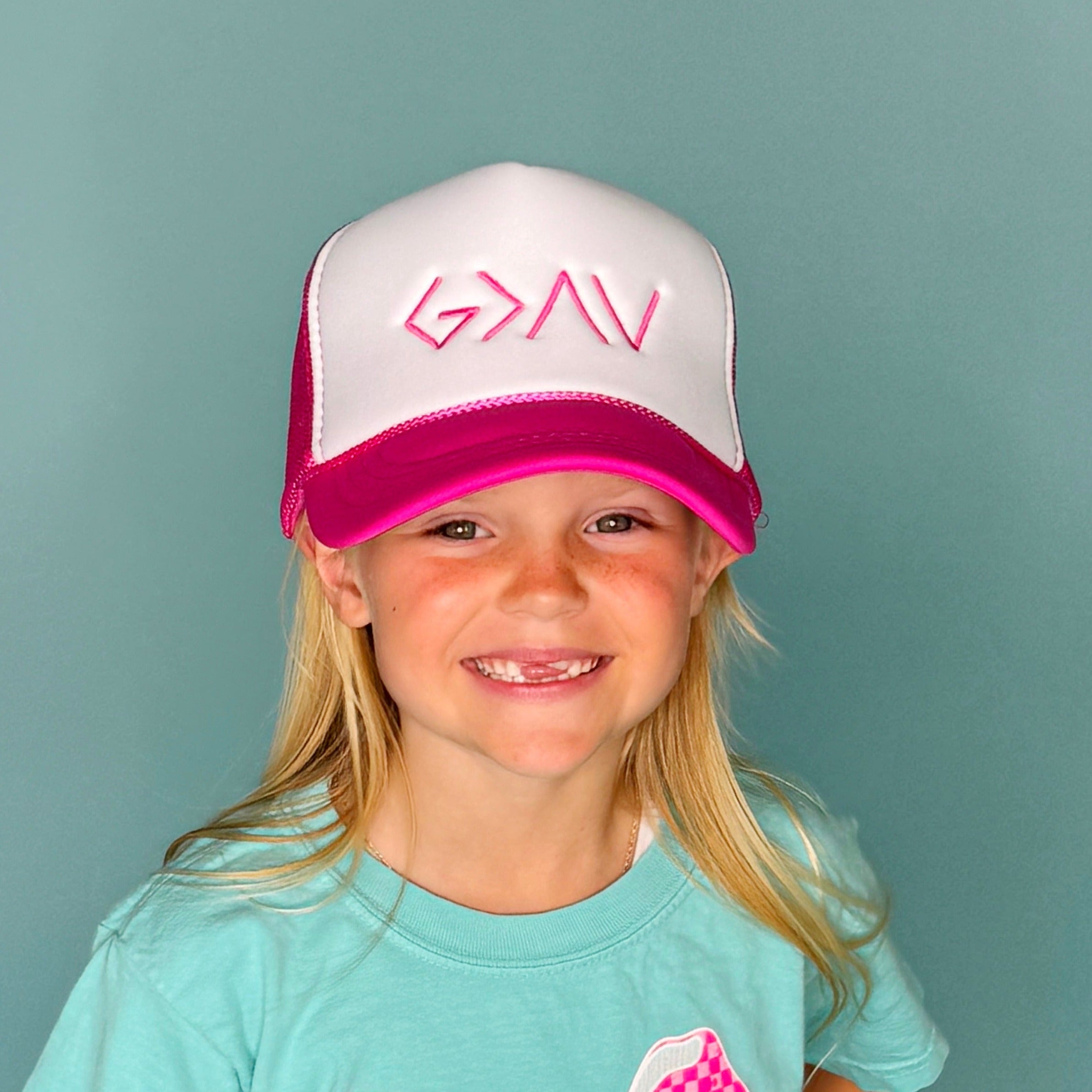 God is Greater Than Highs and Lows Youth Trucker Hat
