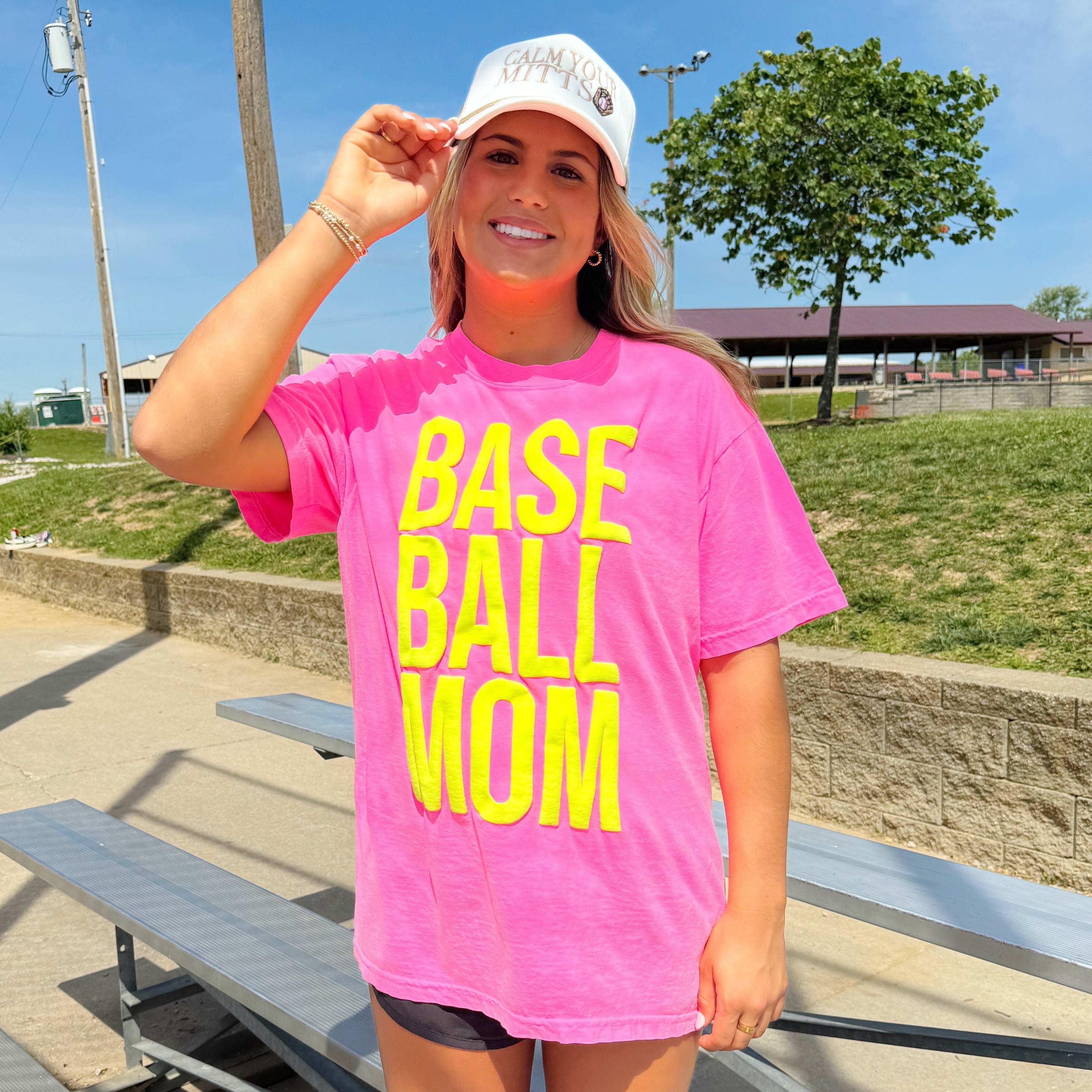 Puff Baseball Mom Neon Tee