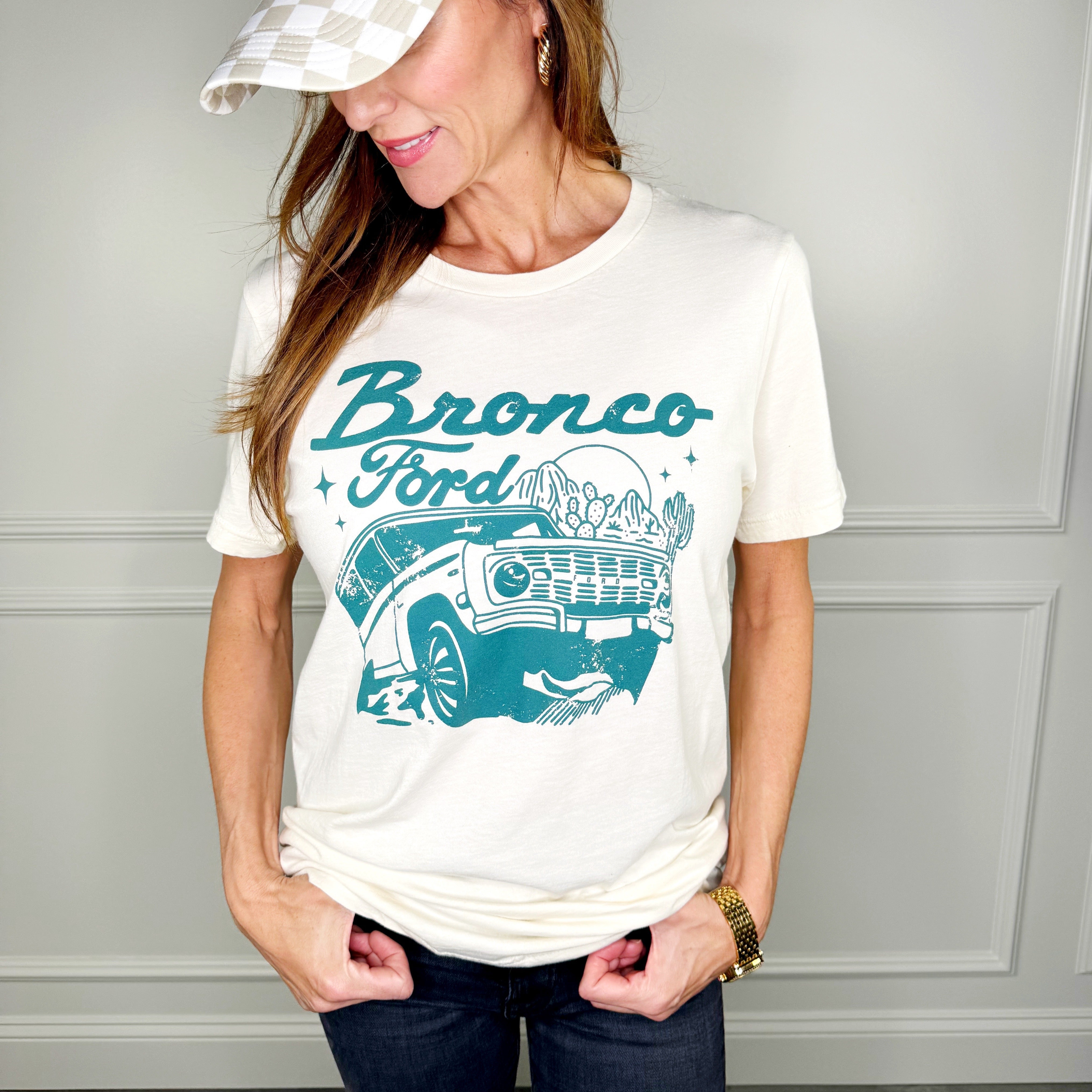 Teal Bronco Tee