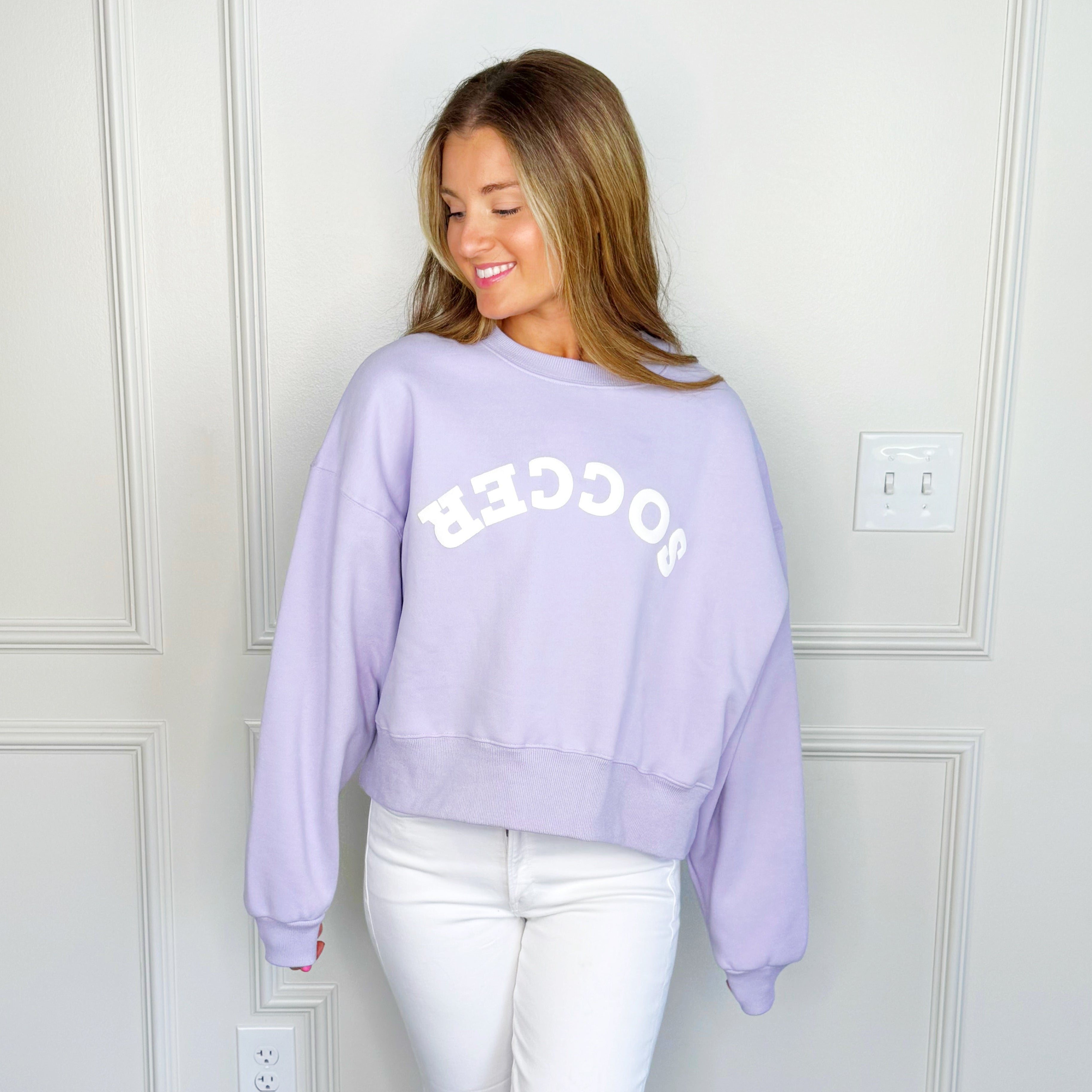 Upside Down Puff Soccer Crop Sweatshirt