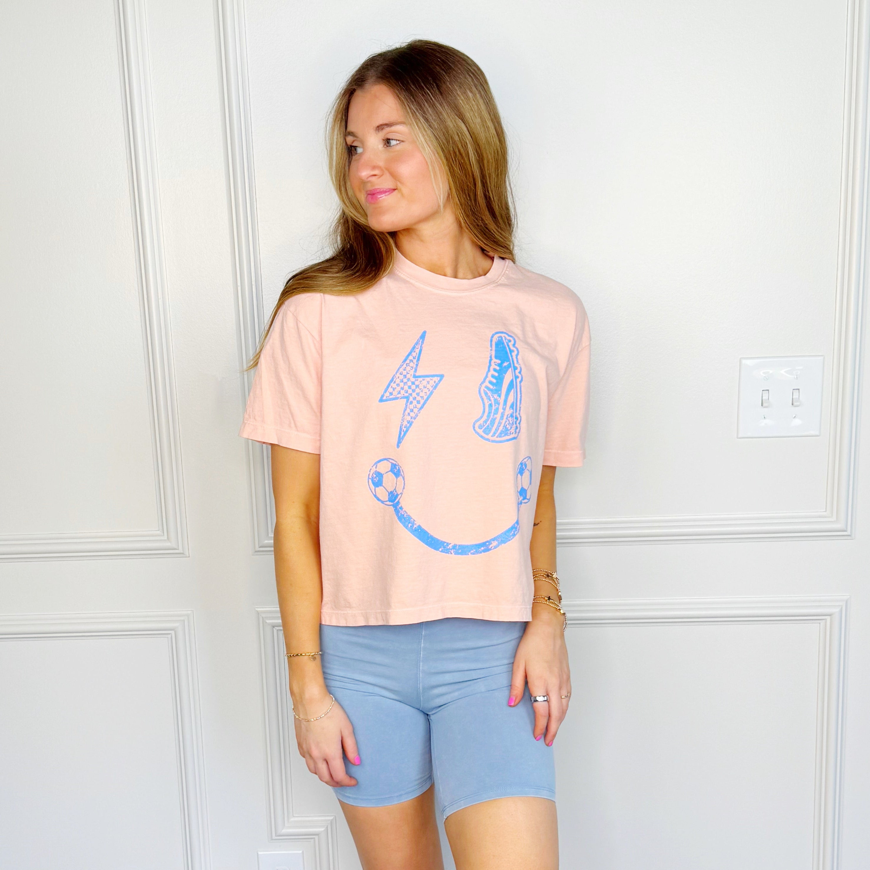 Soccer Smiley Crop Tee