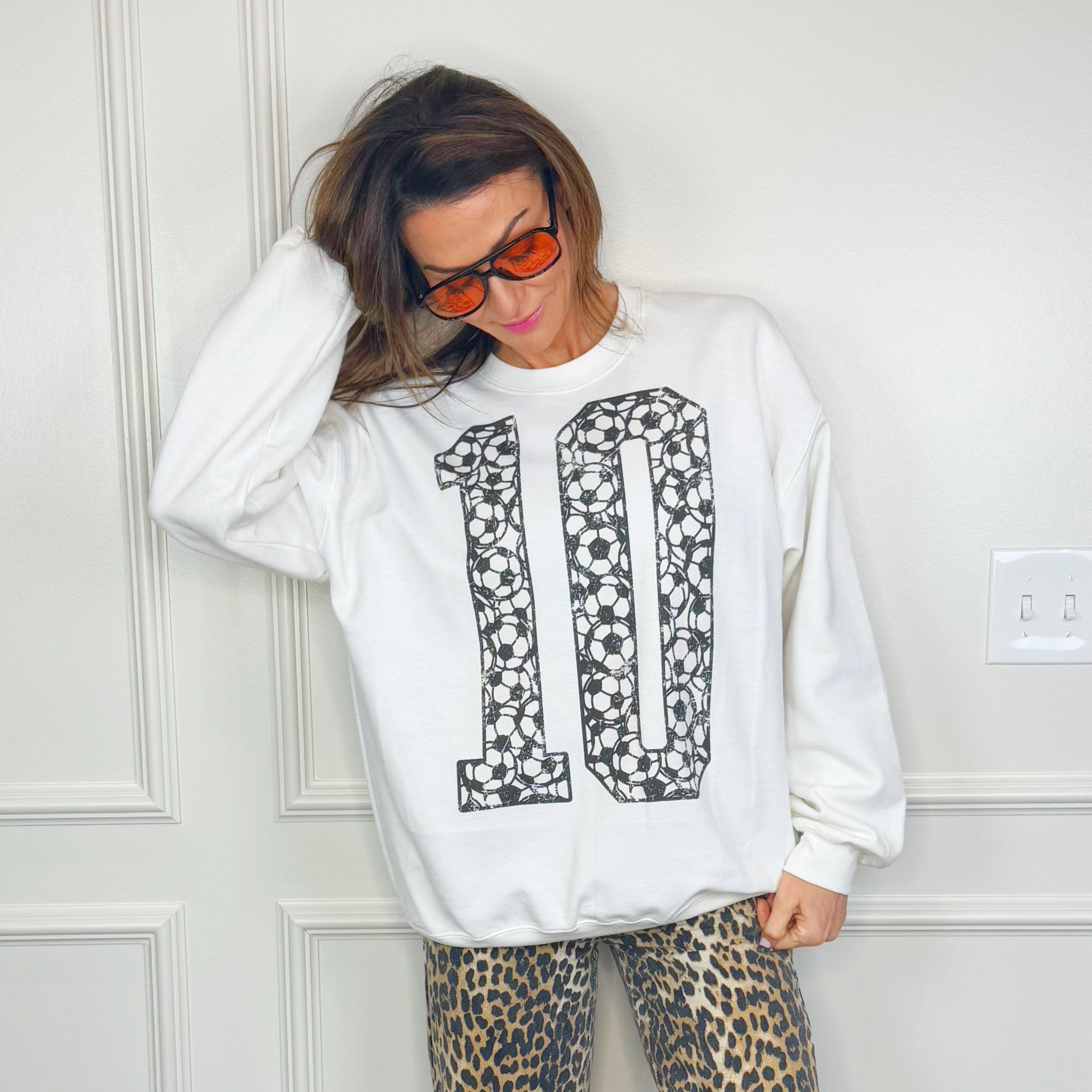 Custom Soccer Number Y& A Sweatshirt