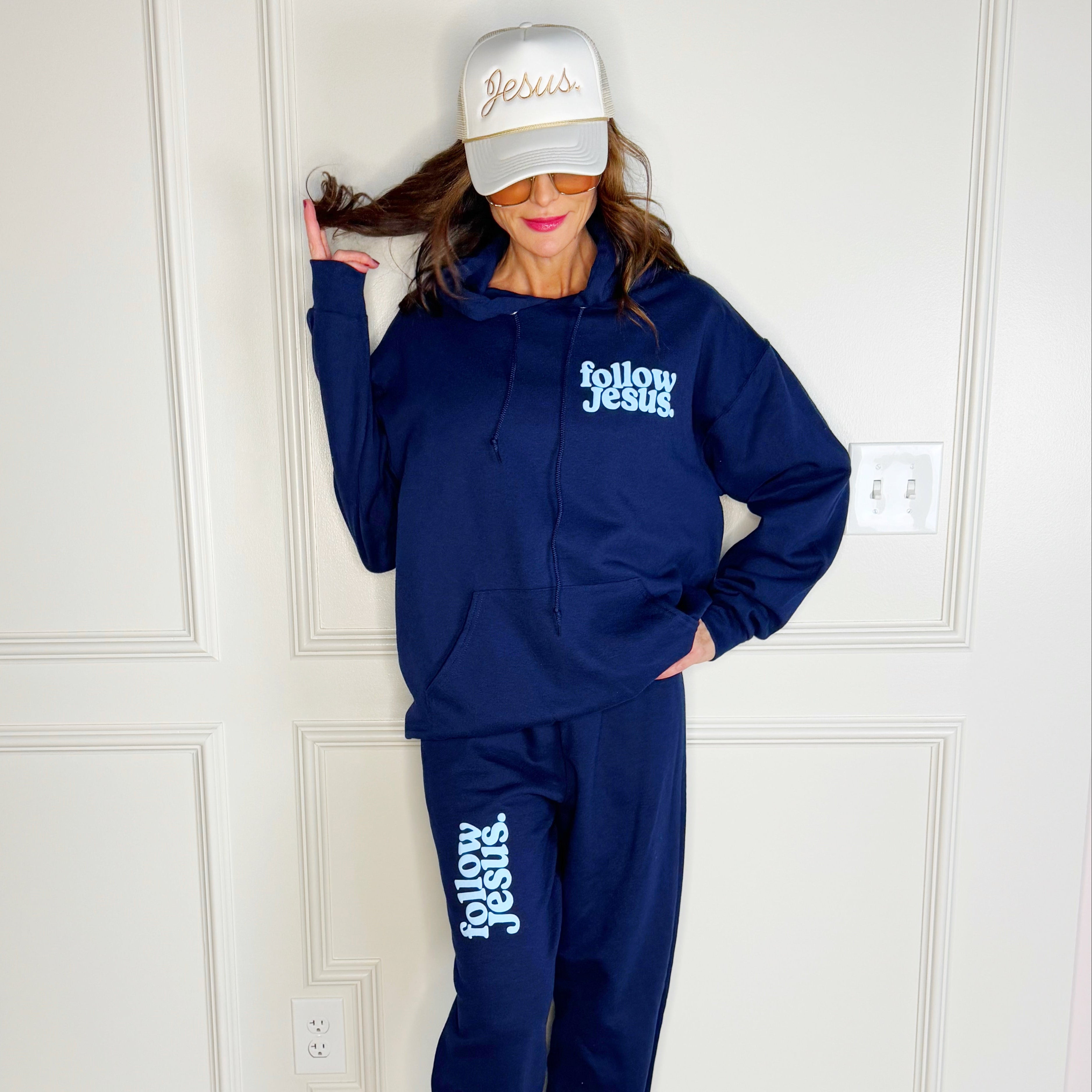 Puff Follow Jesus Navy Sweatpant