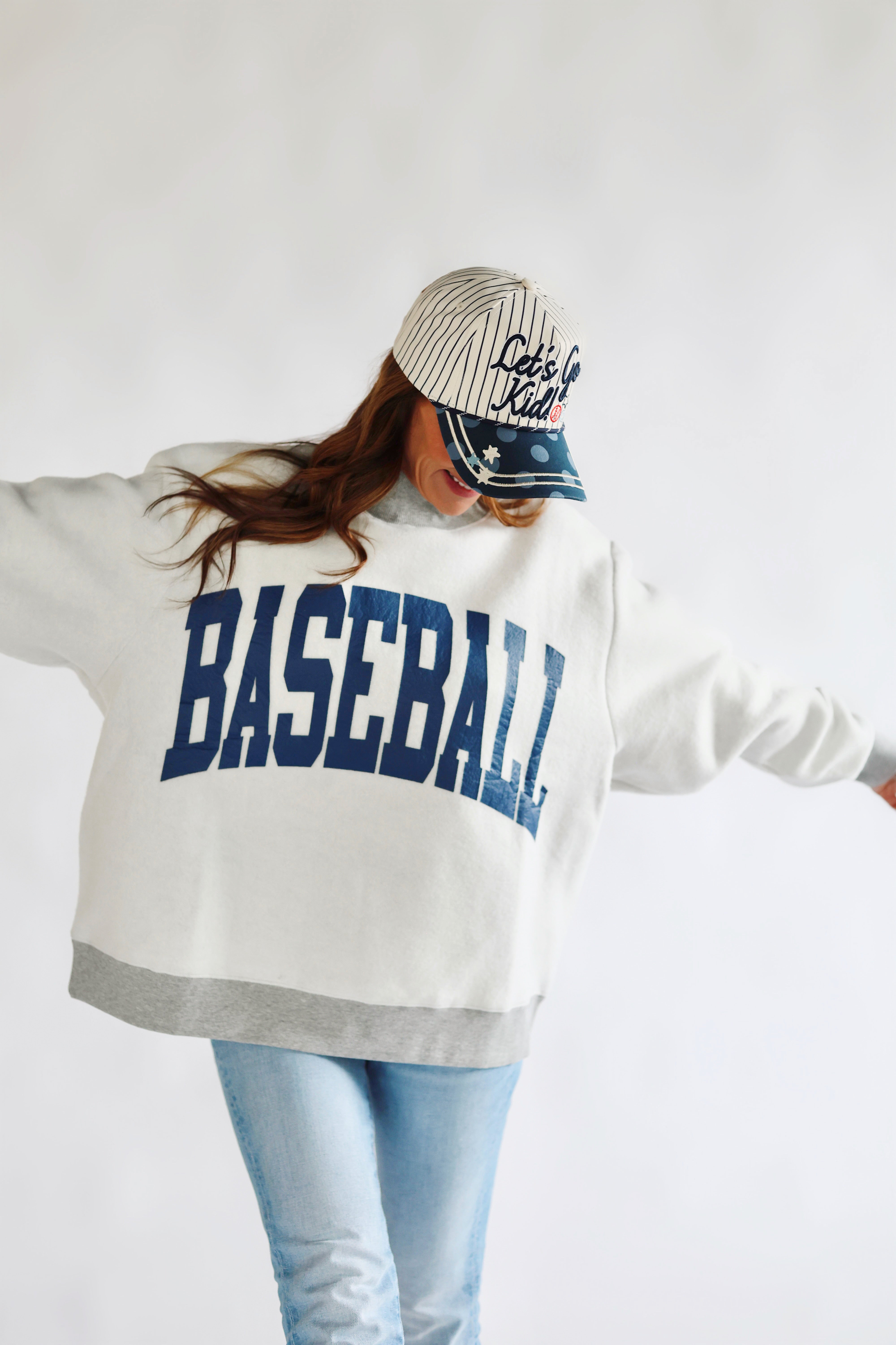 Baseball 2-Sided Mock Sweatshirt