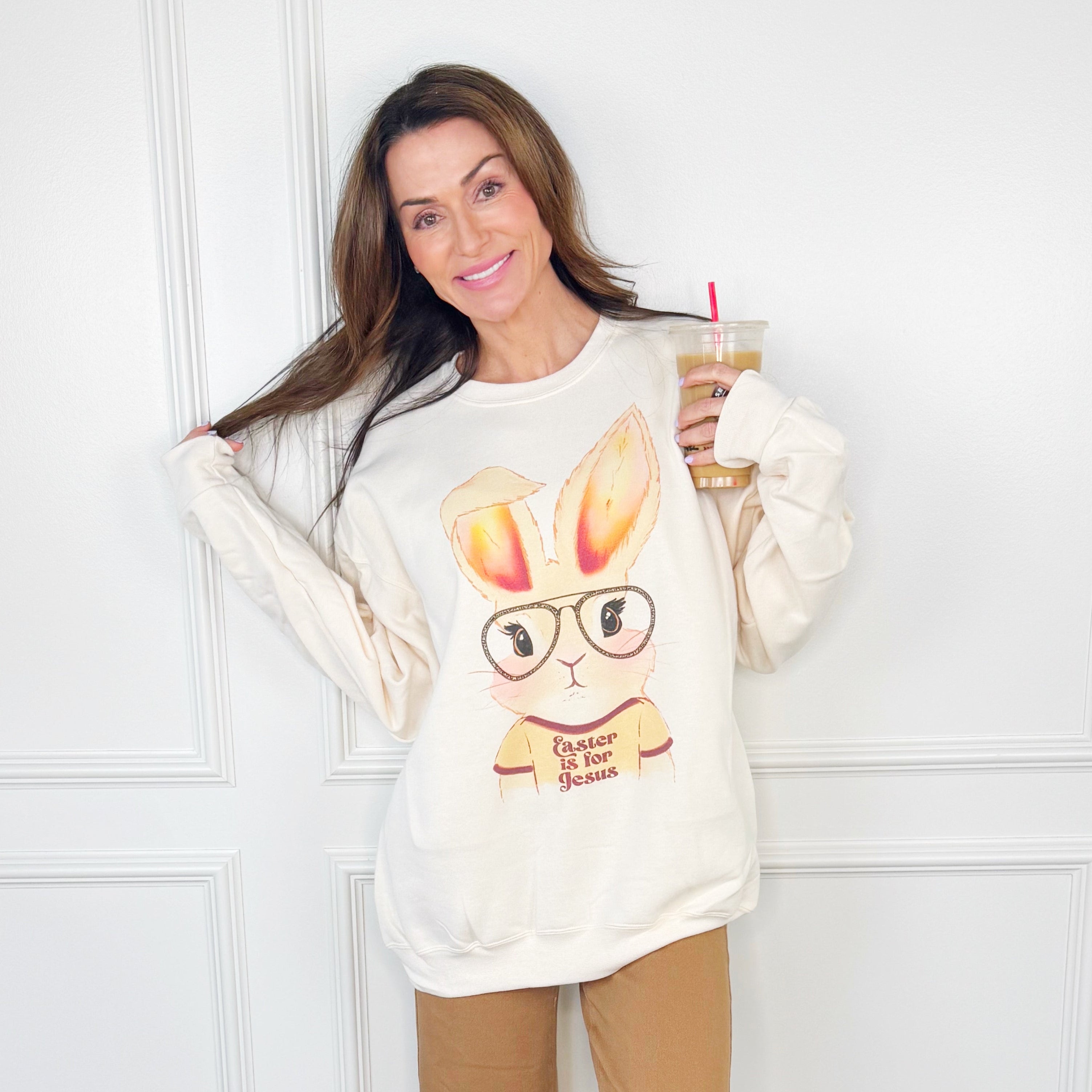 Easter Is For Jesus Bunny Youth & Adult Sweatshirt