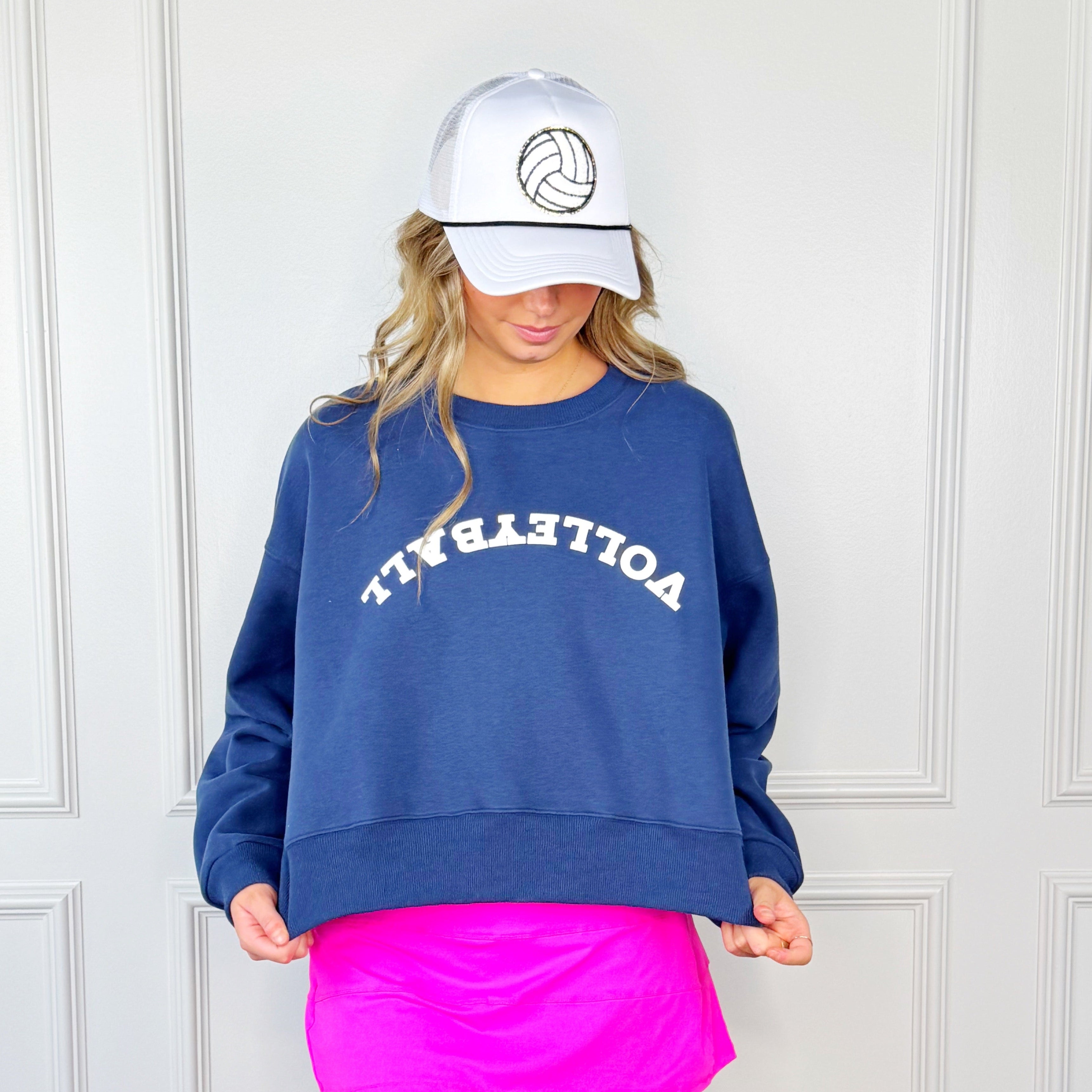 Puff Upside down Volleyball Crop Sweatshirt
