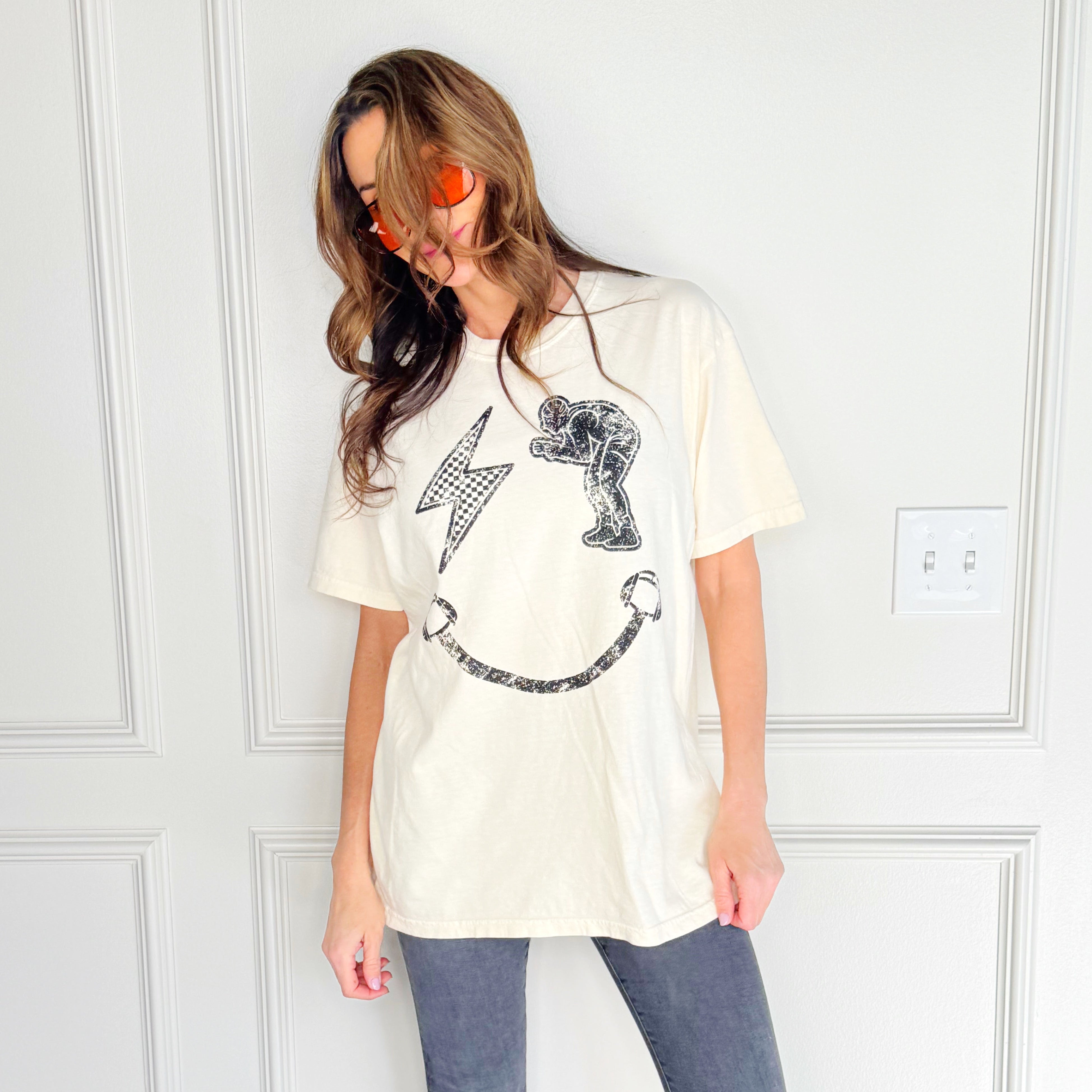 Wrestling Smiley Tee