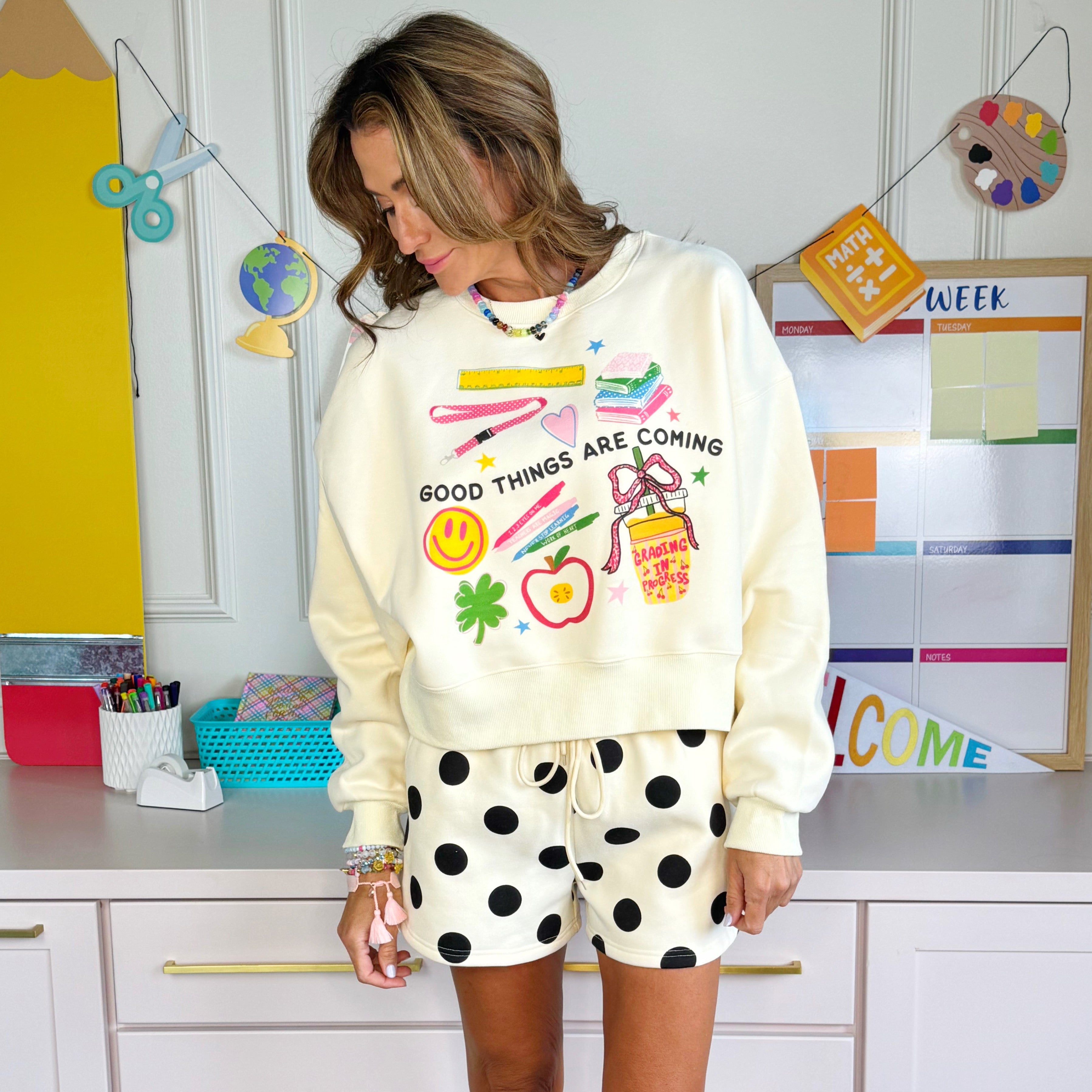 Good Things Teacher Edition Crop Sweatshirt