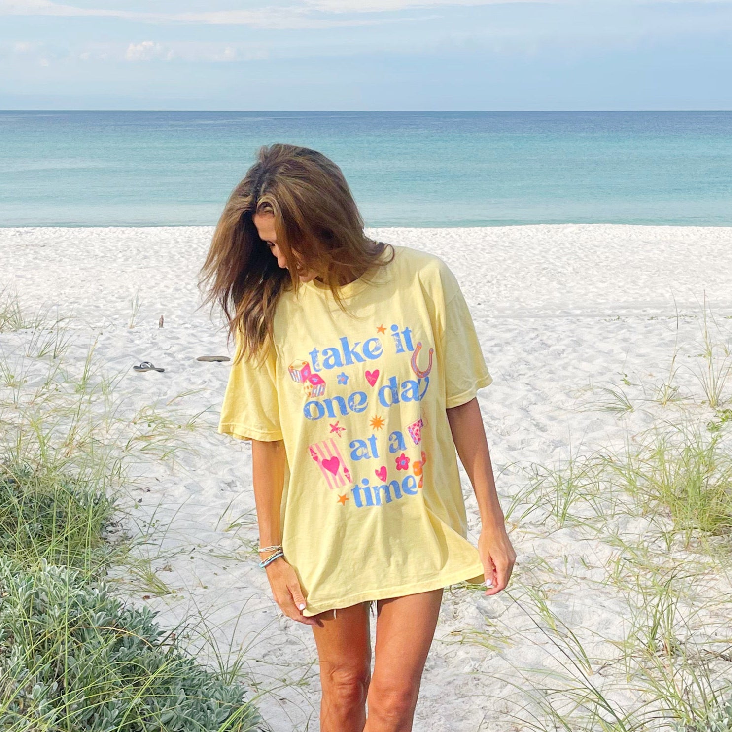 Take it one day at a time Yellow Tee