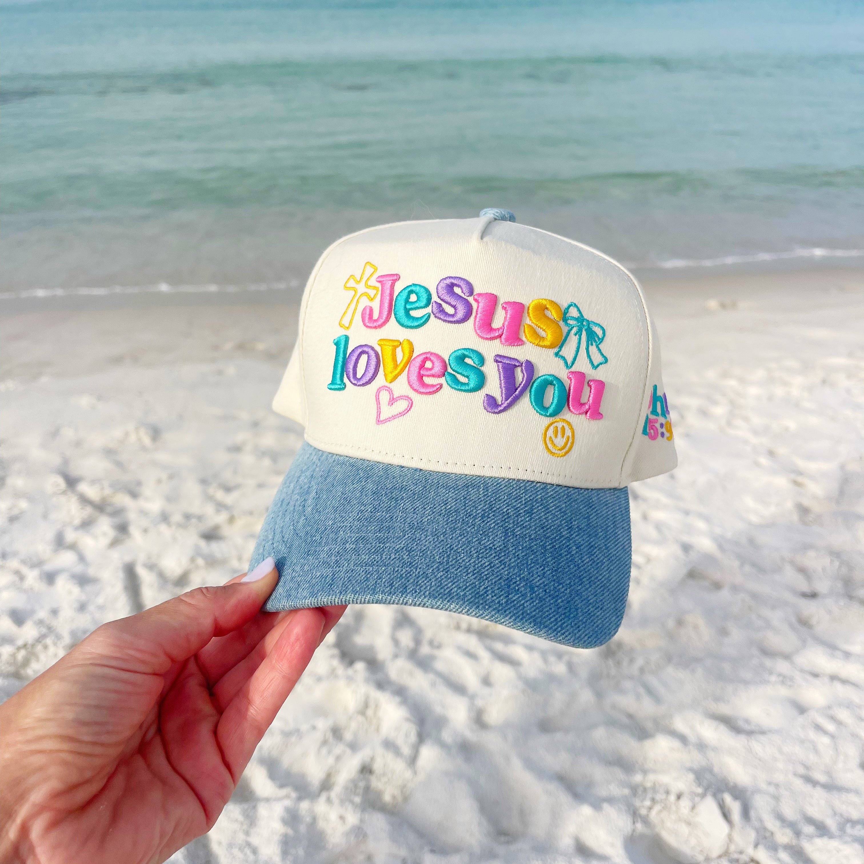 Jesus Loves You Denim Hat