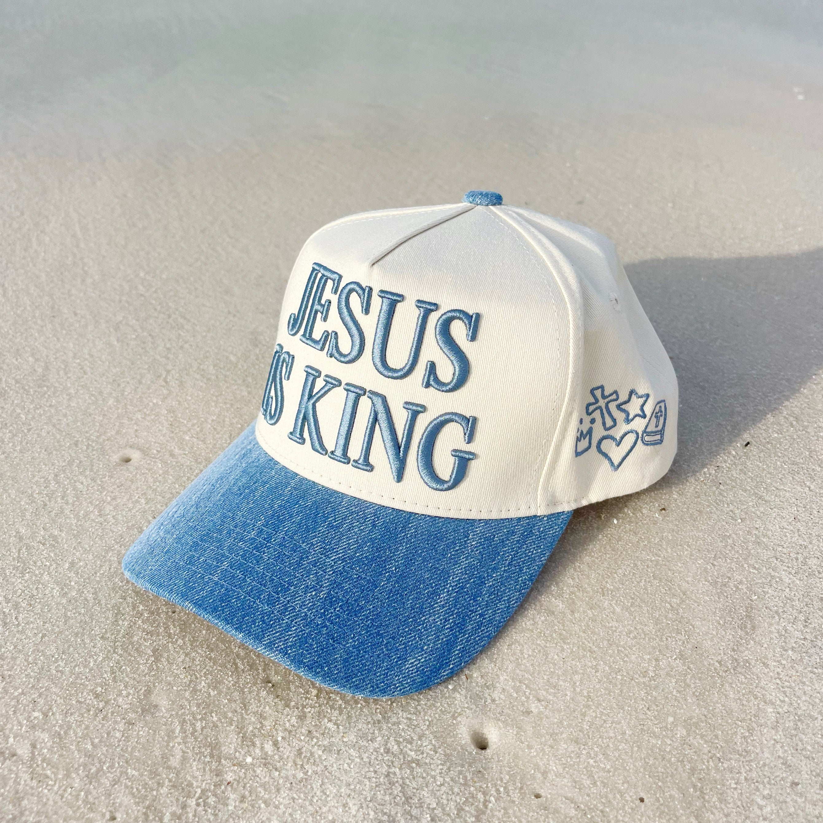 Jesus Clip Art Denim Hat -Pre Order