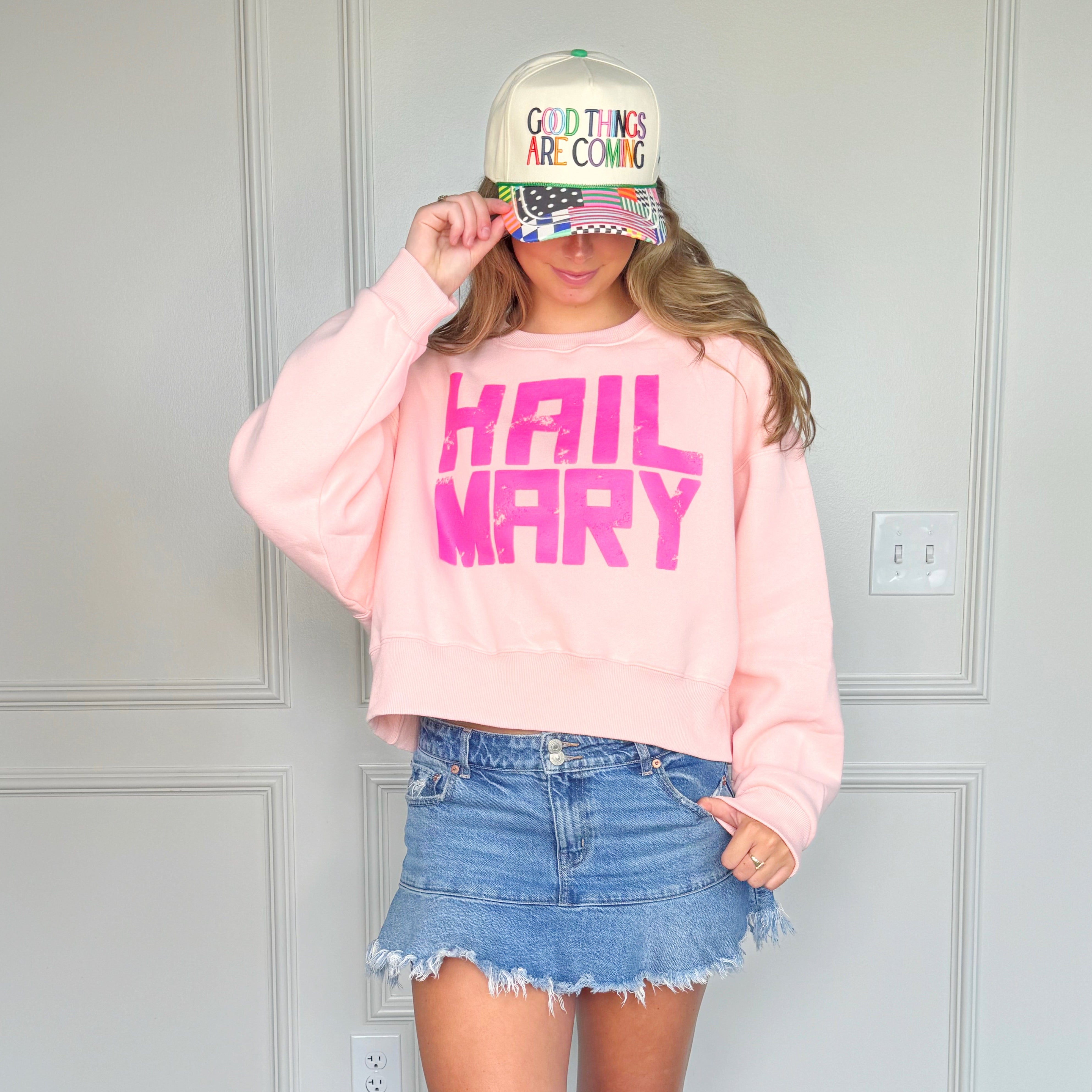 Hail Mary Crop Sweatshirt- Pre Order!