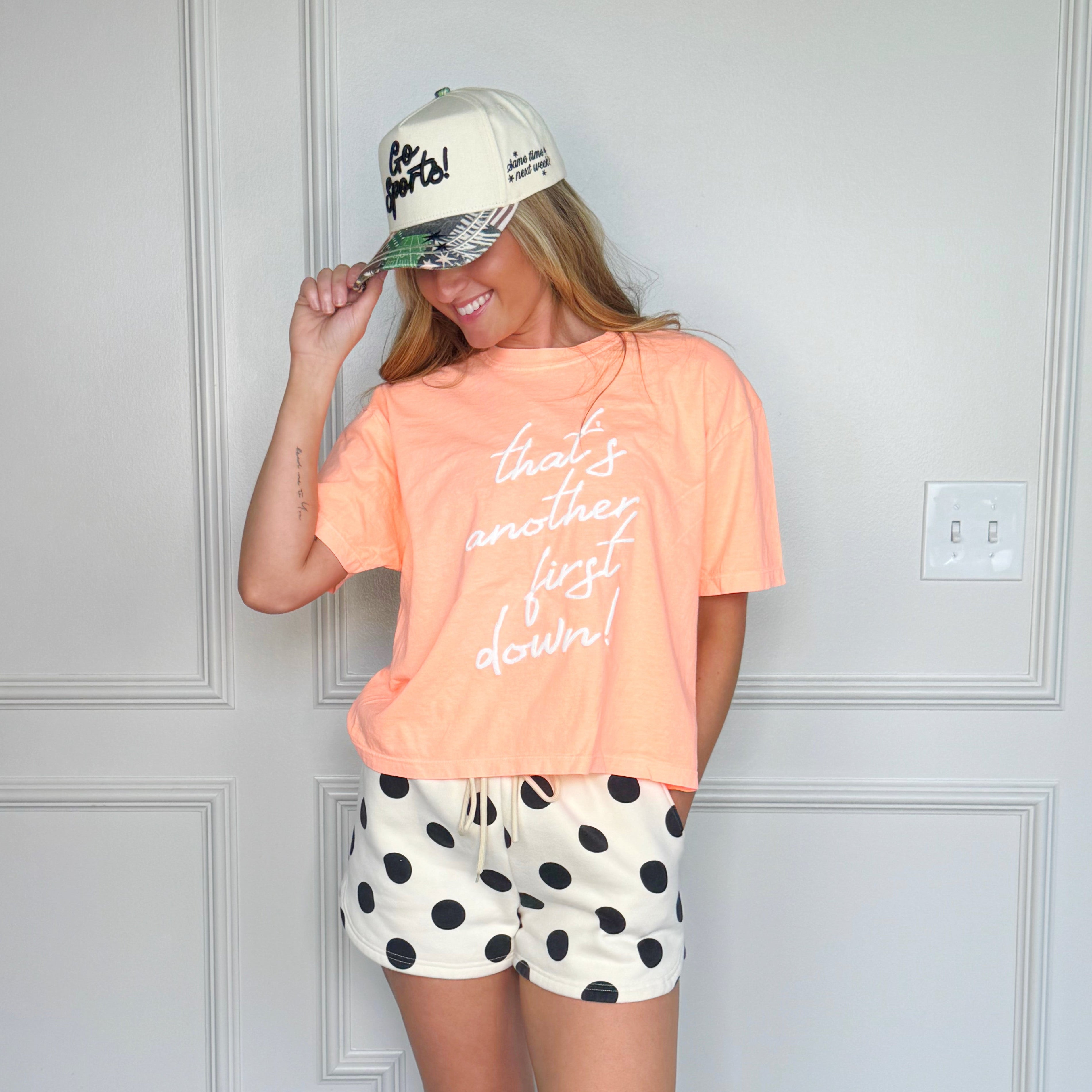 That's Another First Down Puff Cropped Tee