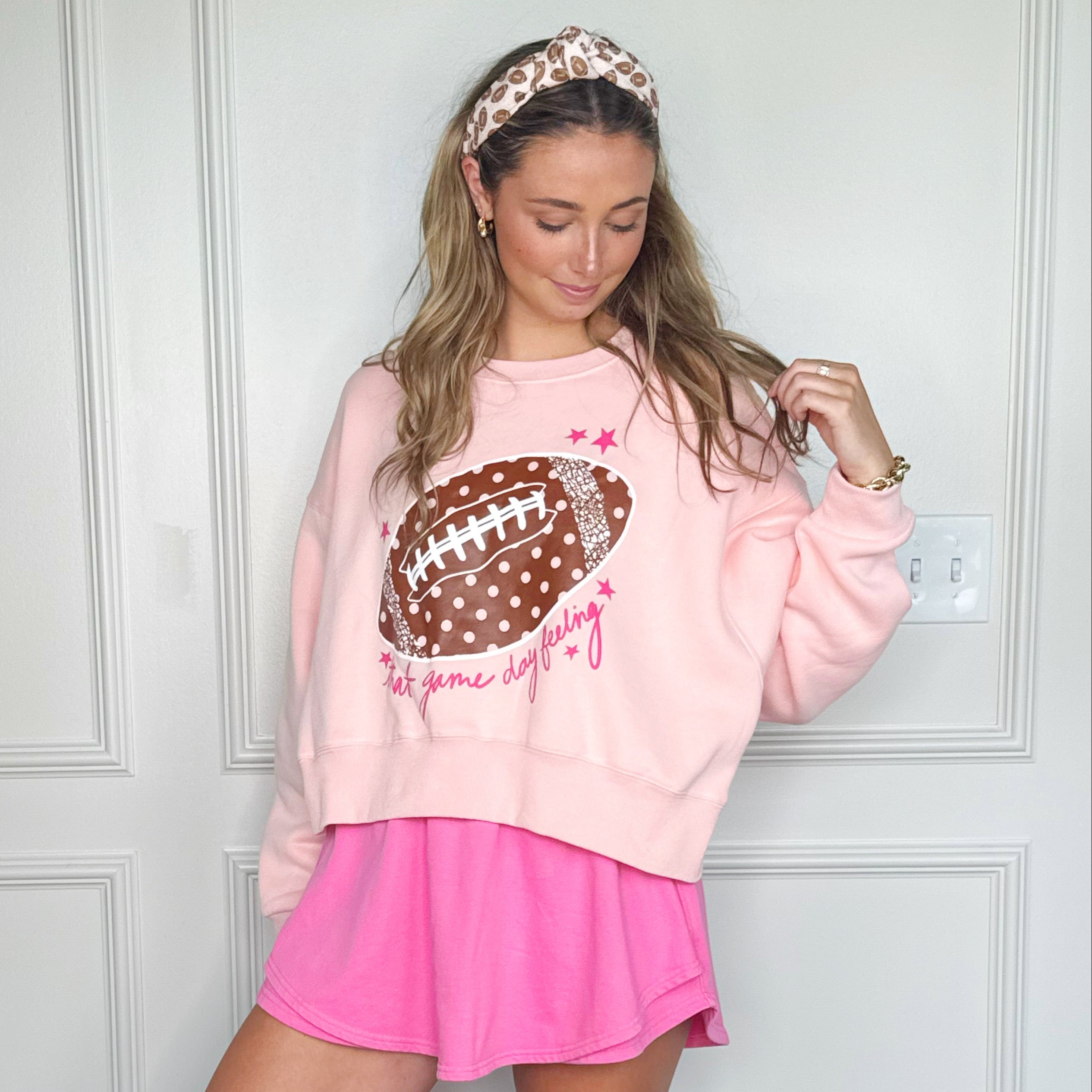 Game Day Feeling Football Crop Sweatshirt-Pre Order!