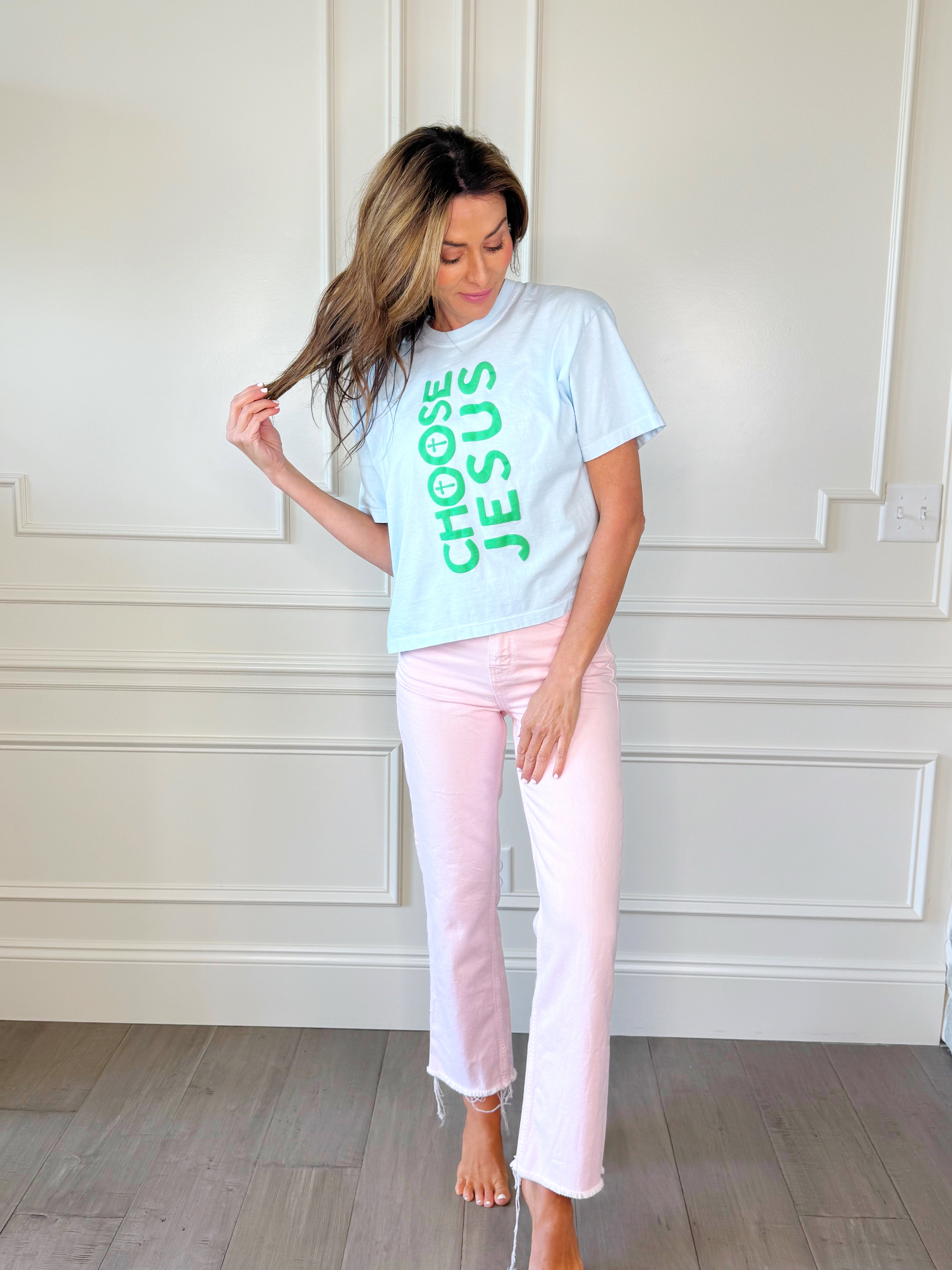 Choose Jesus Puff Crop Tee
