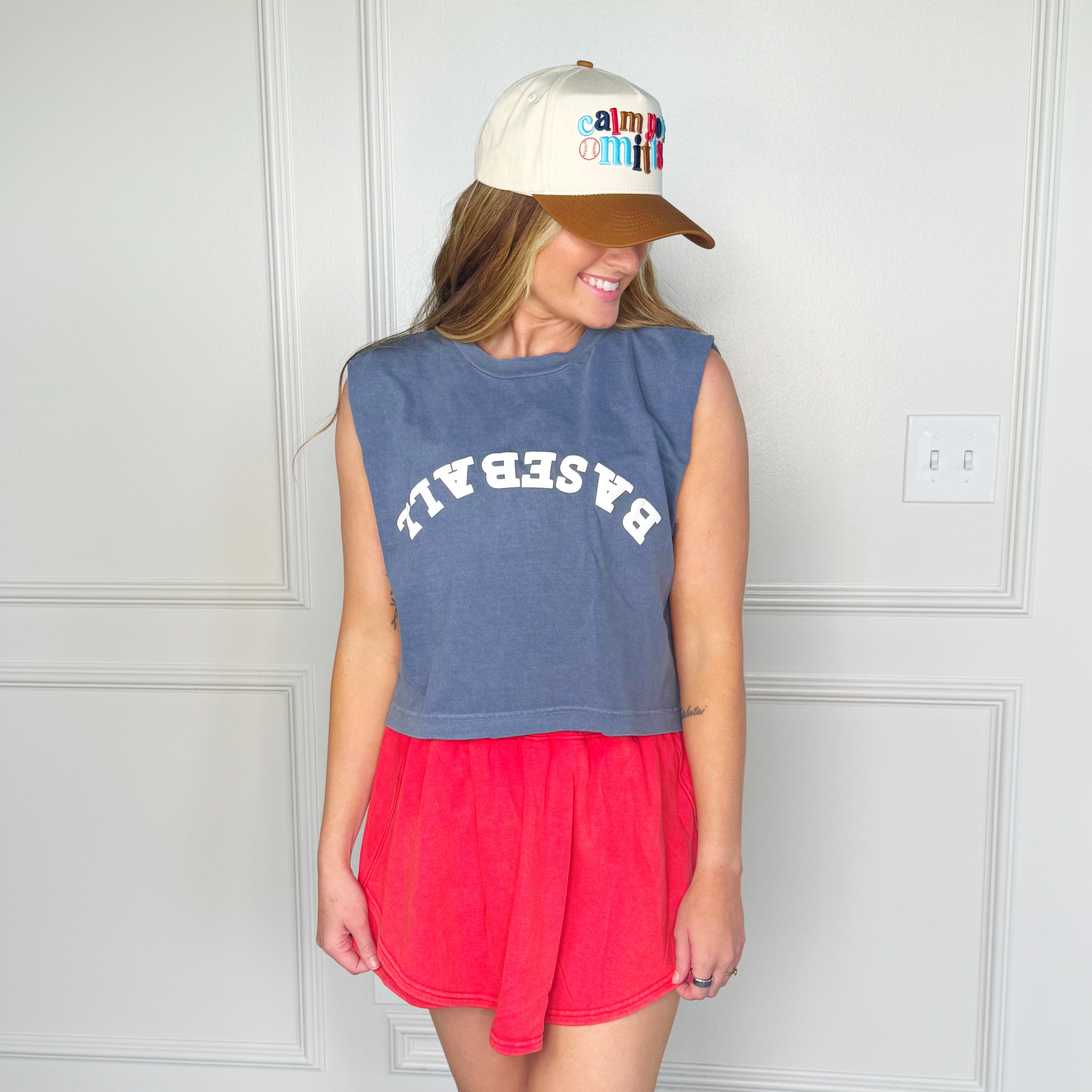 Upside-down Baseball Puff Tank
