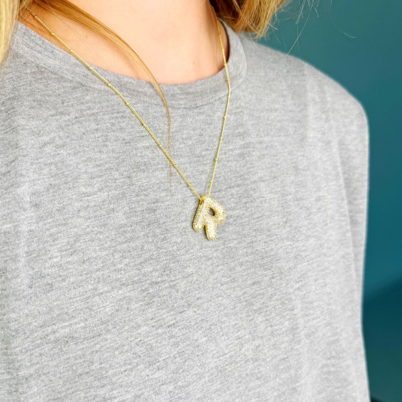 Bubble Initial Necklace