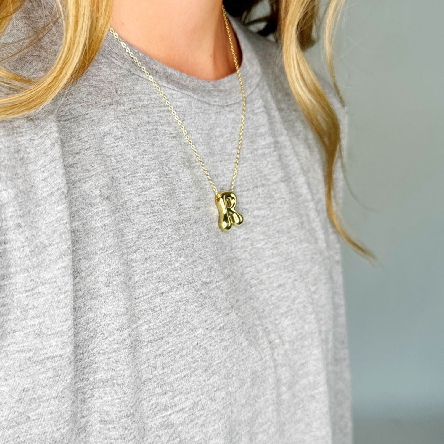 Bubble Initial Necklace