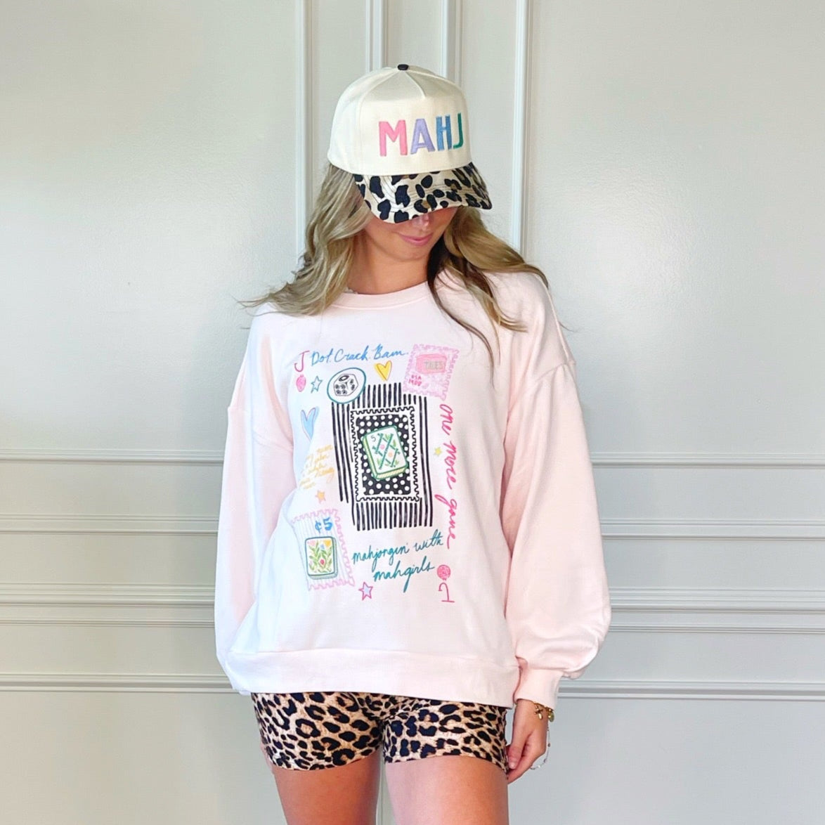 Mahjong Collage Poppy & Pine Sweatshirt
