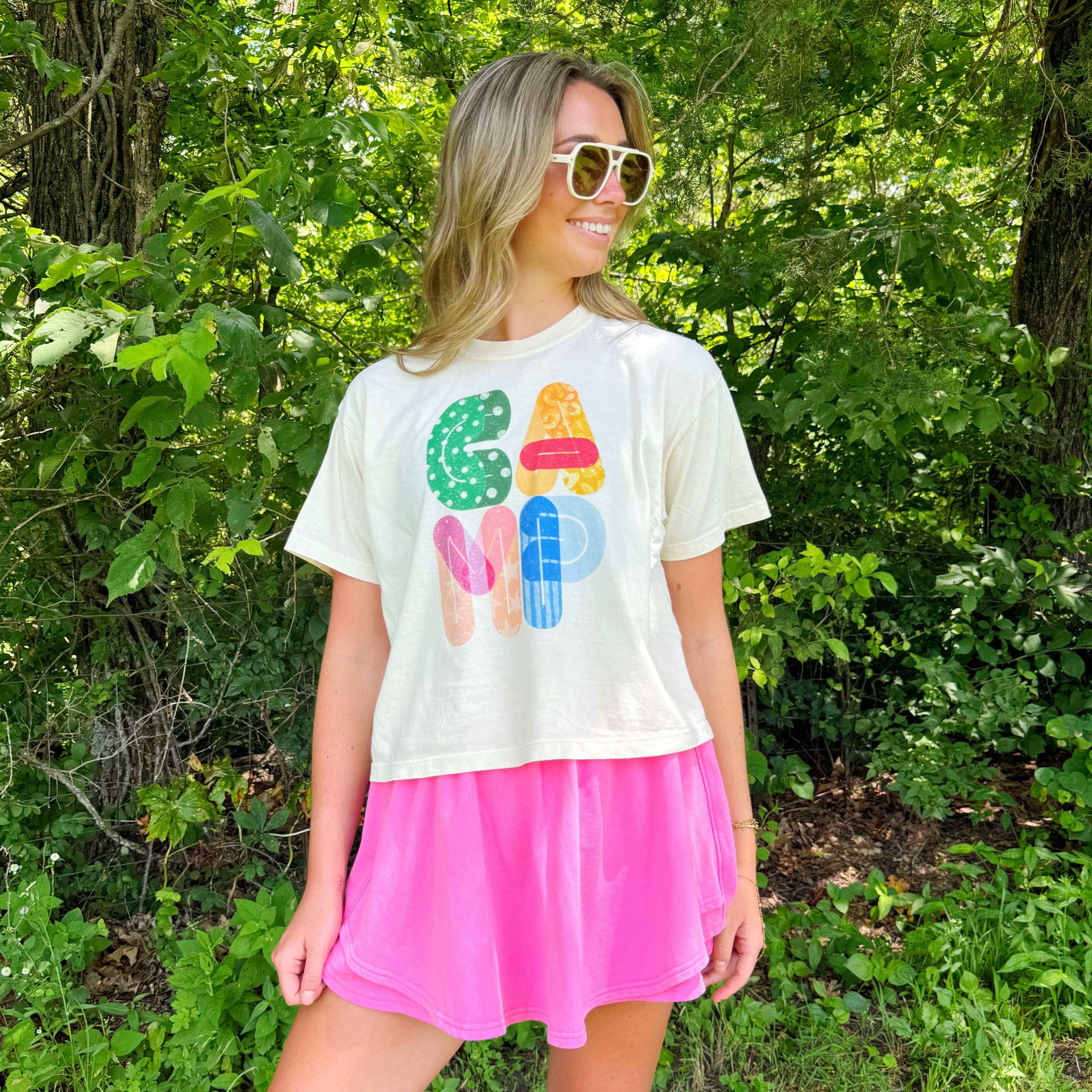 Vibrant Camp Crop Tee