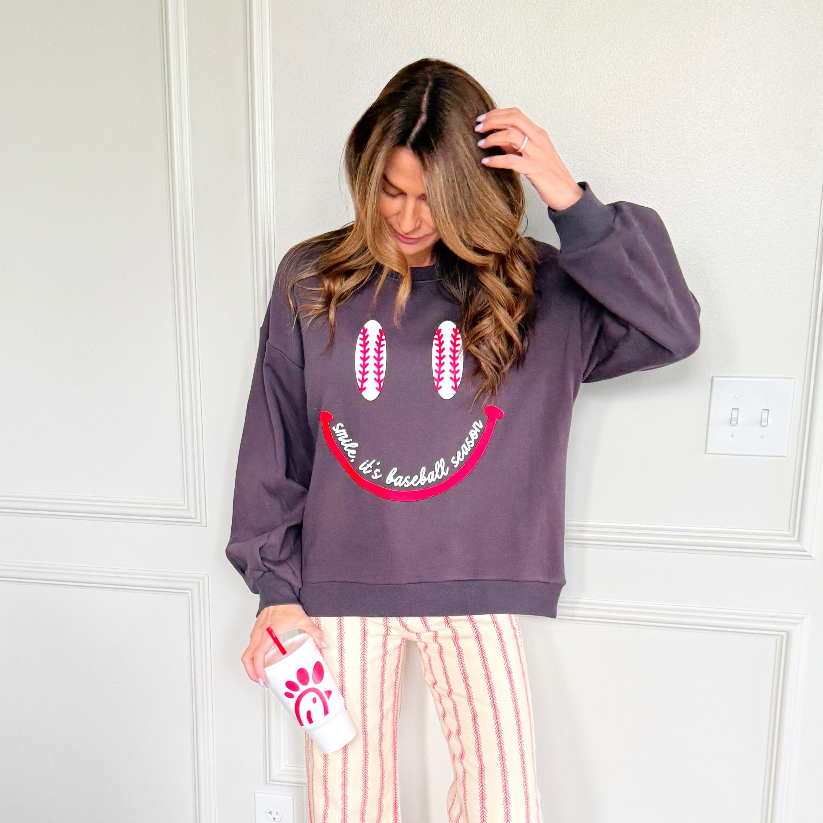 Smile, It's Baseball Season P&P Sweatshirt