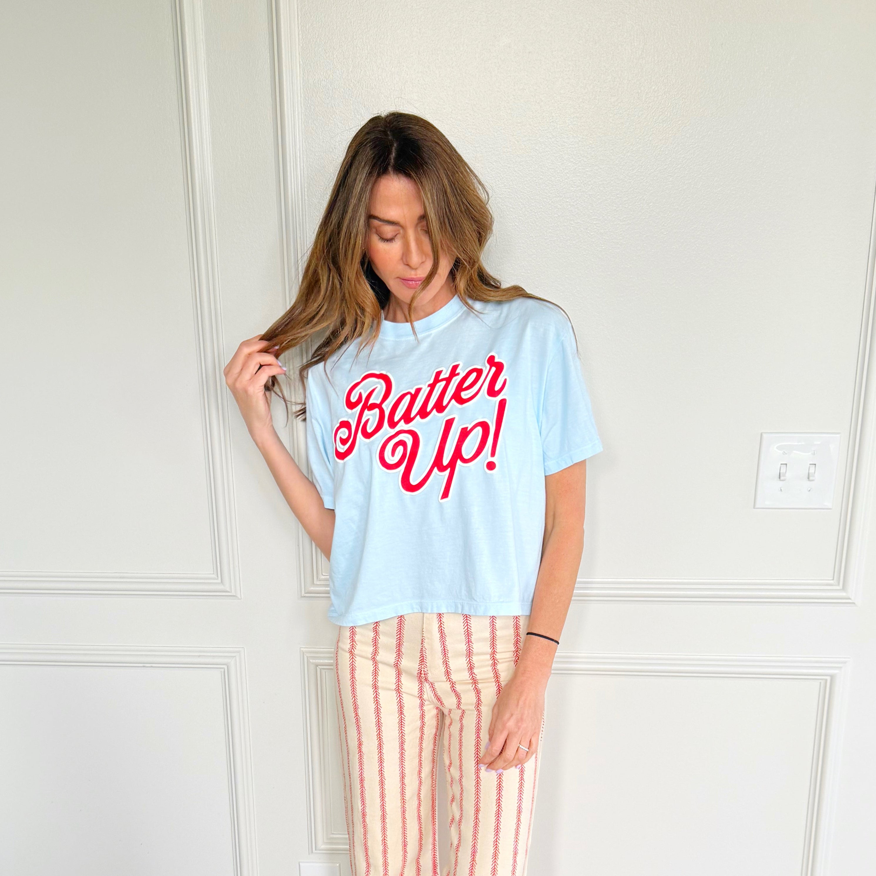Batter Up Crop Tee