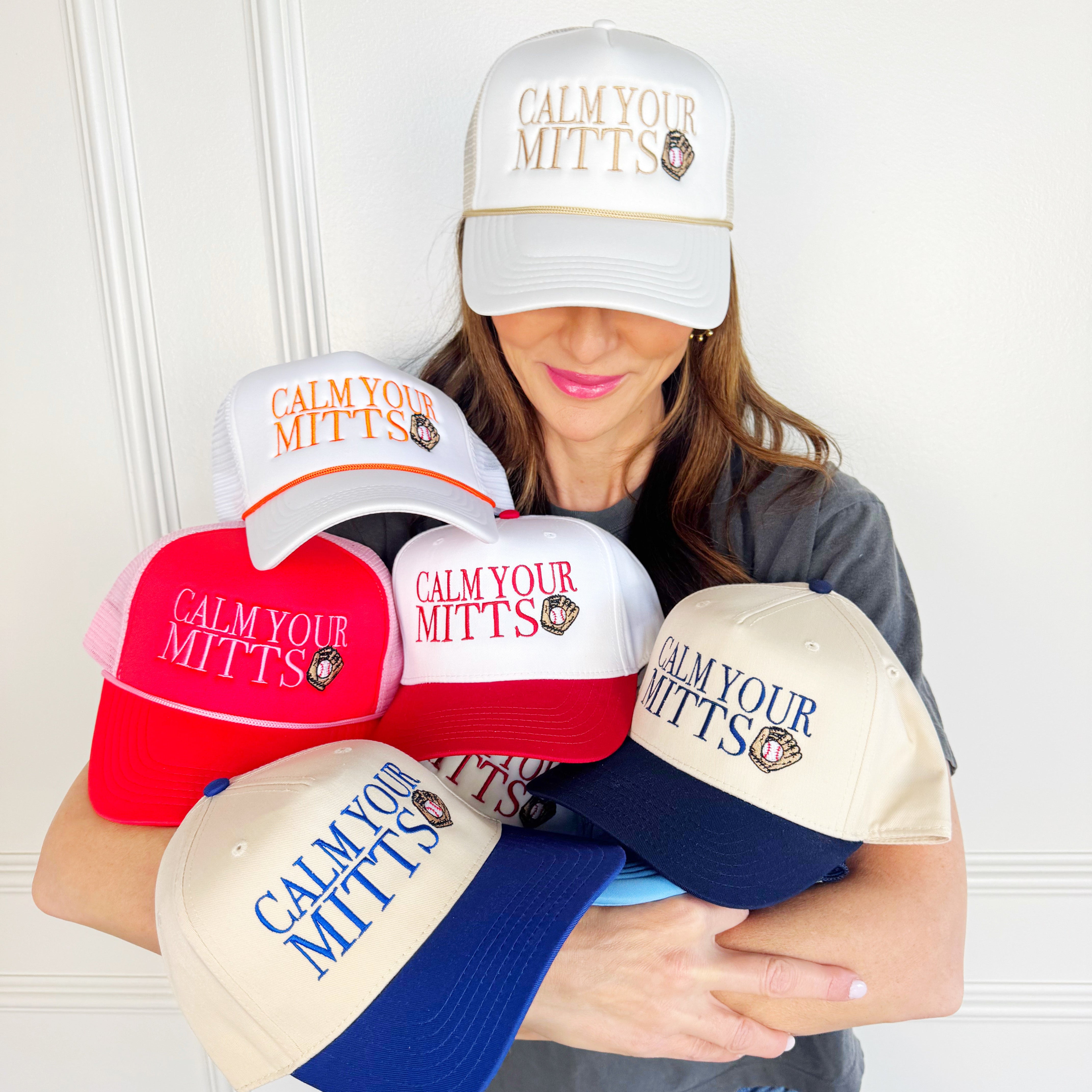 Baseball Calm Your Mitts Trucker Hat
