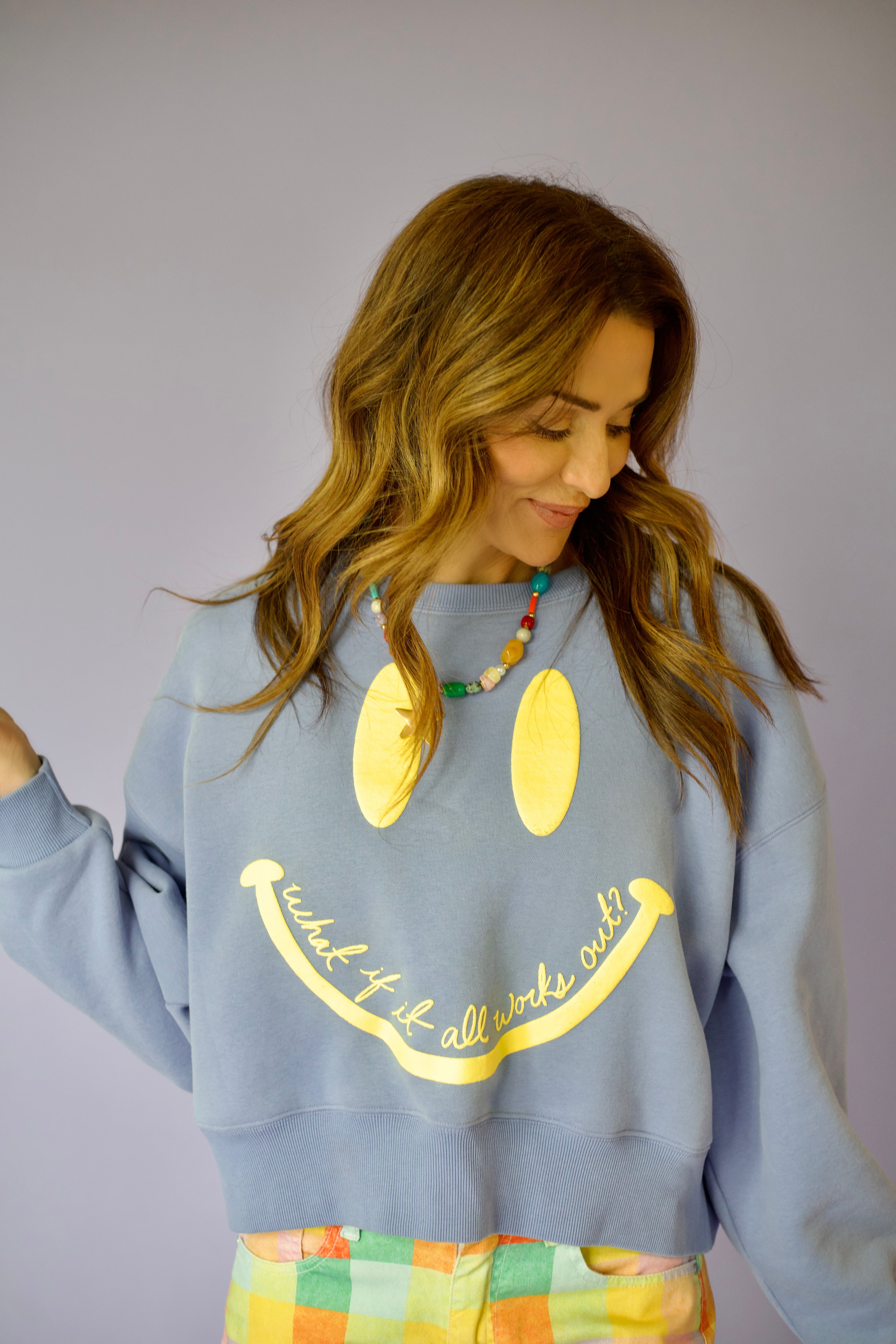 Smiley What if Crop Sweatshirt