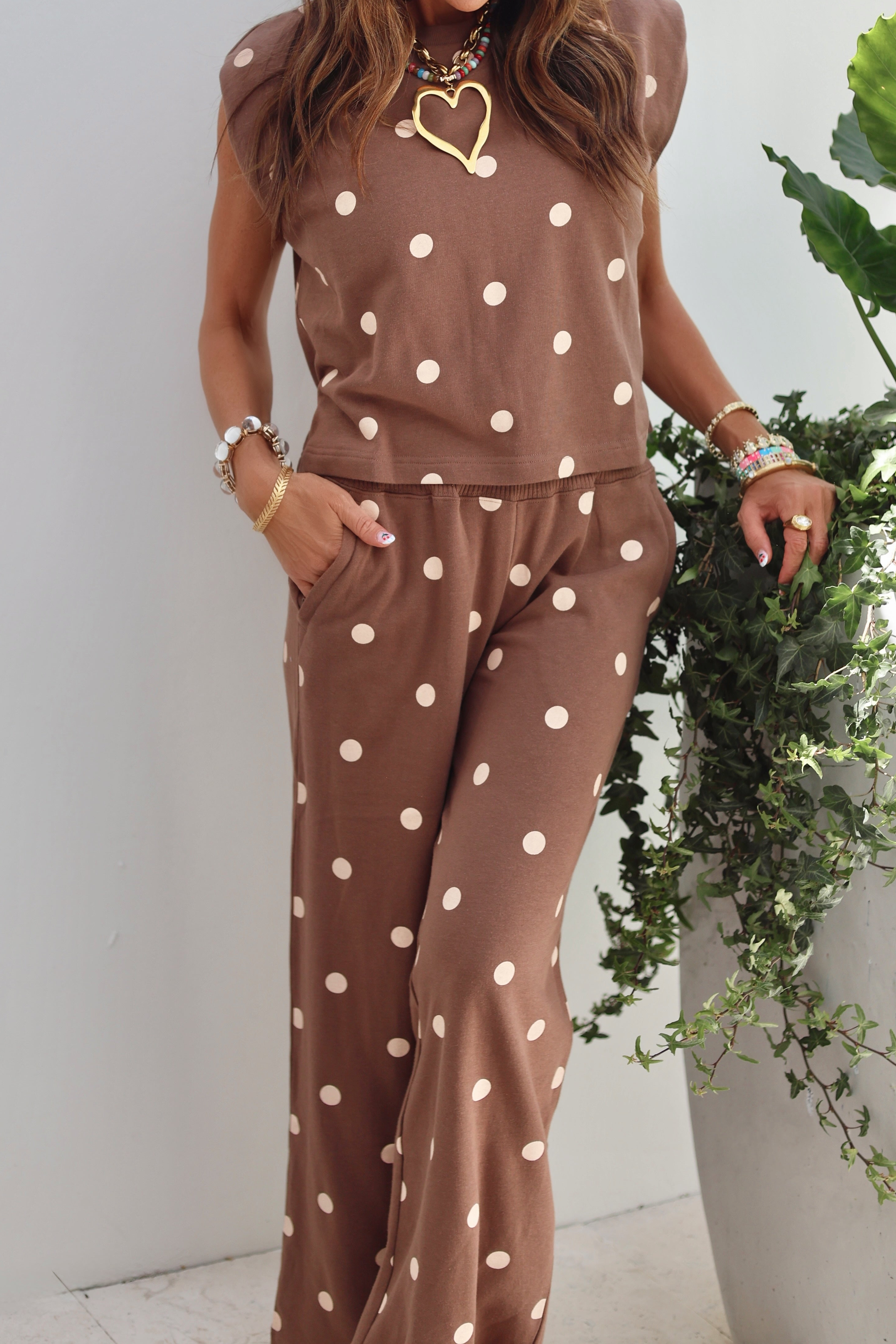 Mocha Polka Dot Pant - Pre Order
