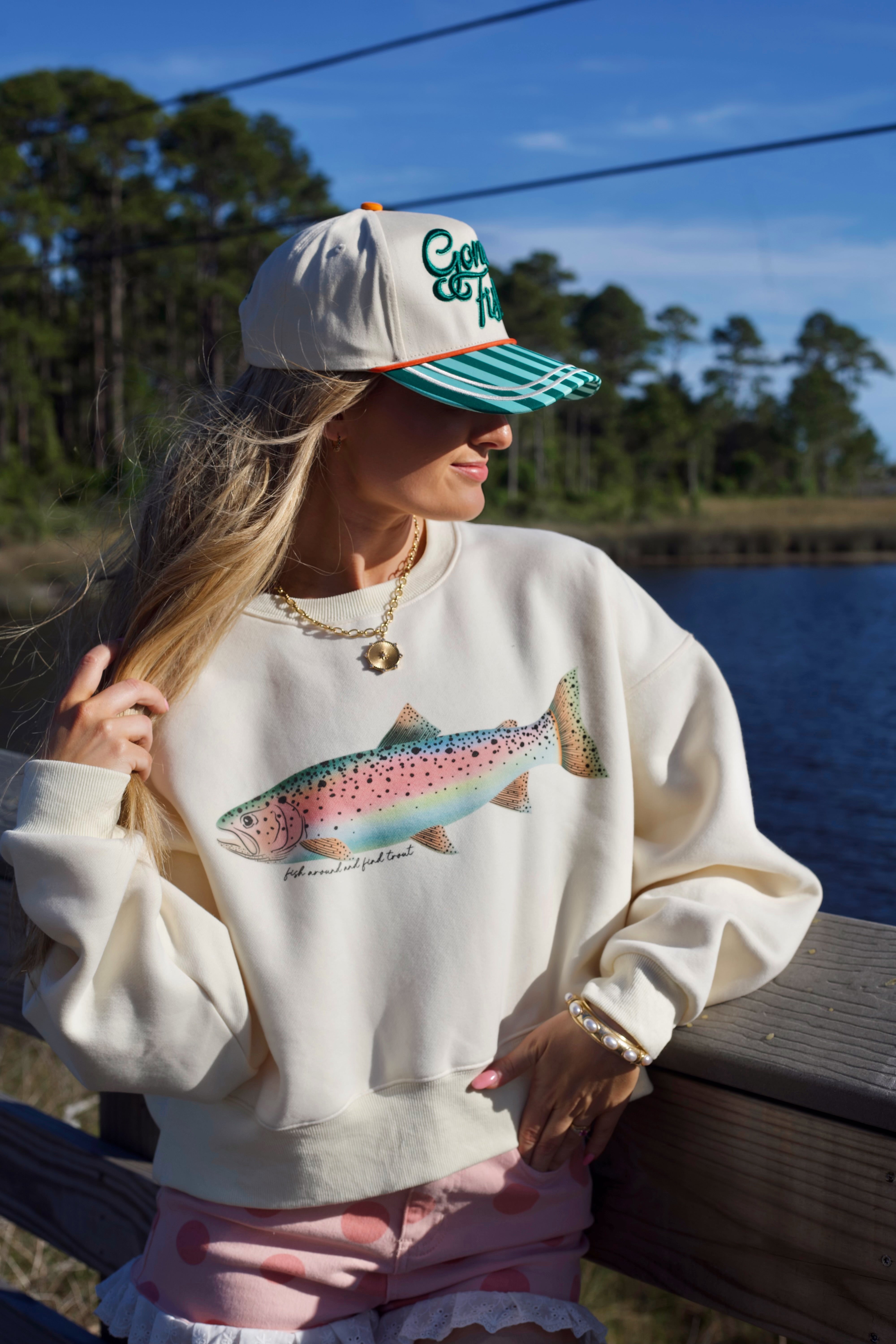 Rainbow Trout Crop Sweatshirt