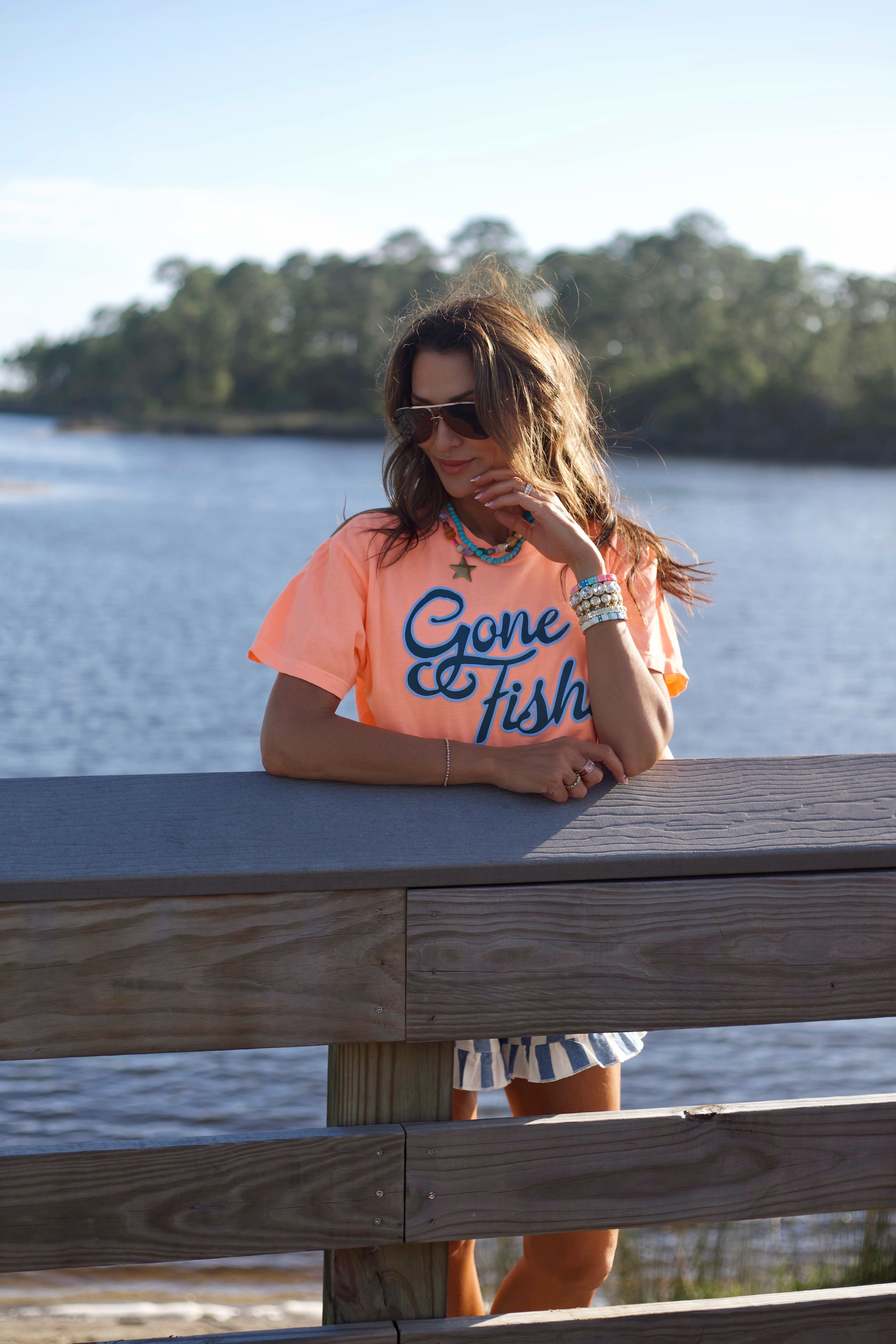 Gone Fishin' Crop Tee