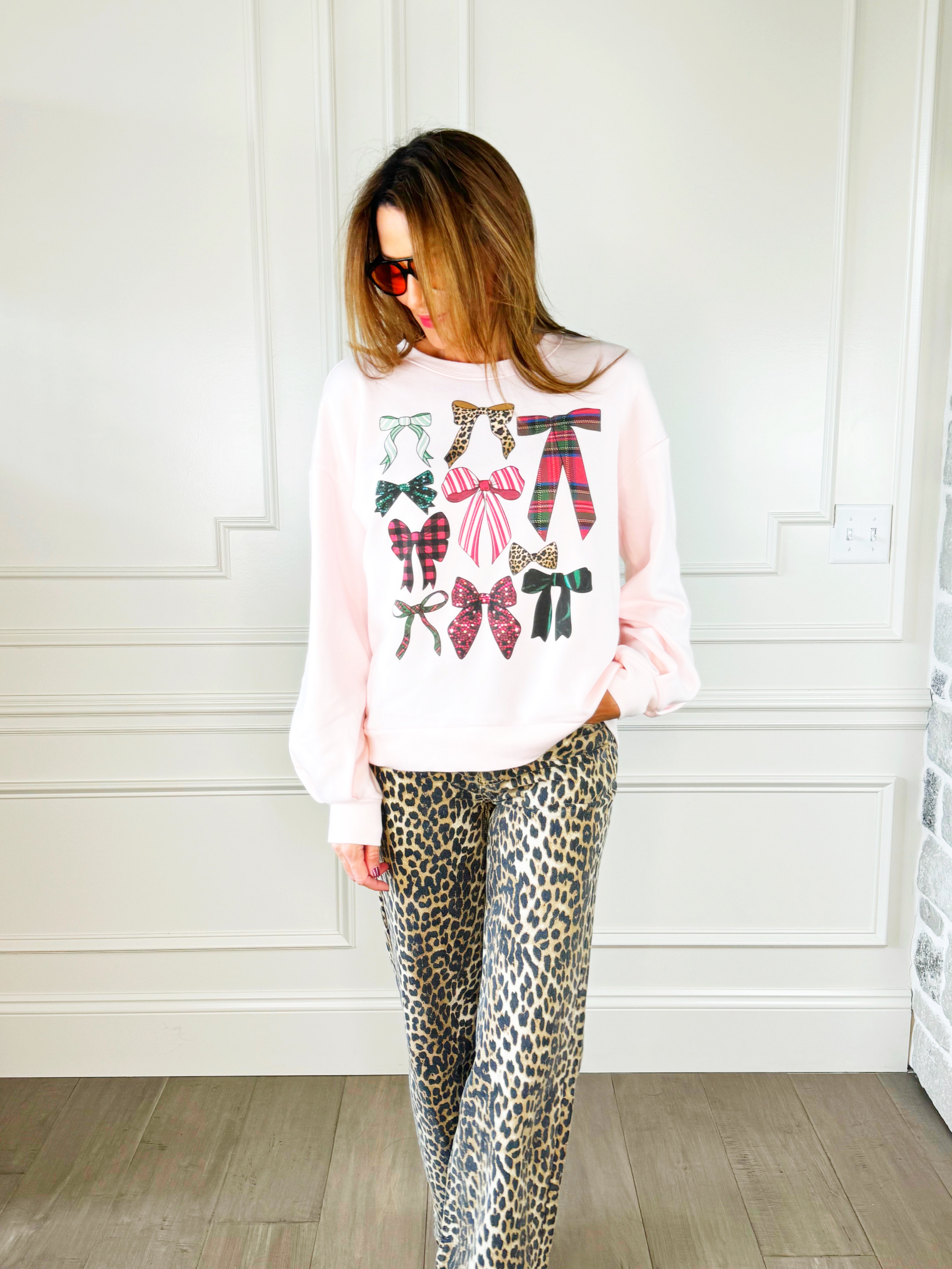 Holiday Bow Collage Poppy & Pine Sweatshirt