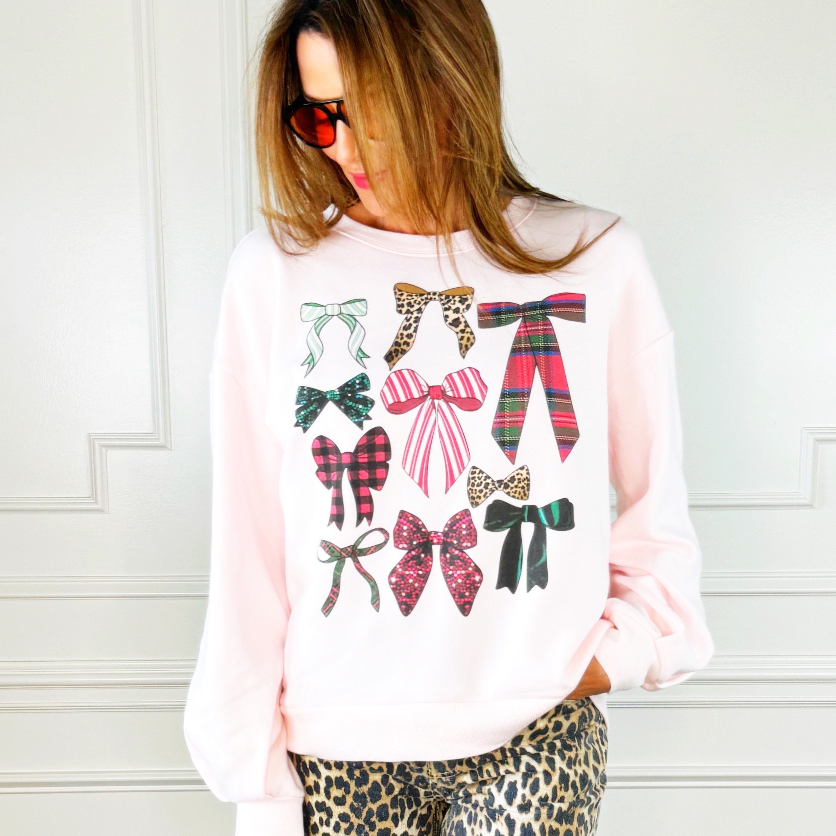 Holiday Bow Collage Poppy & Pine Sweatshirt