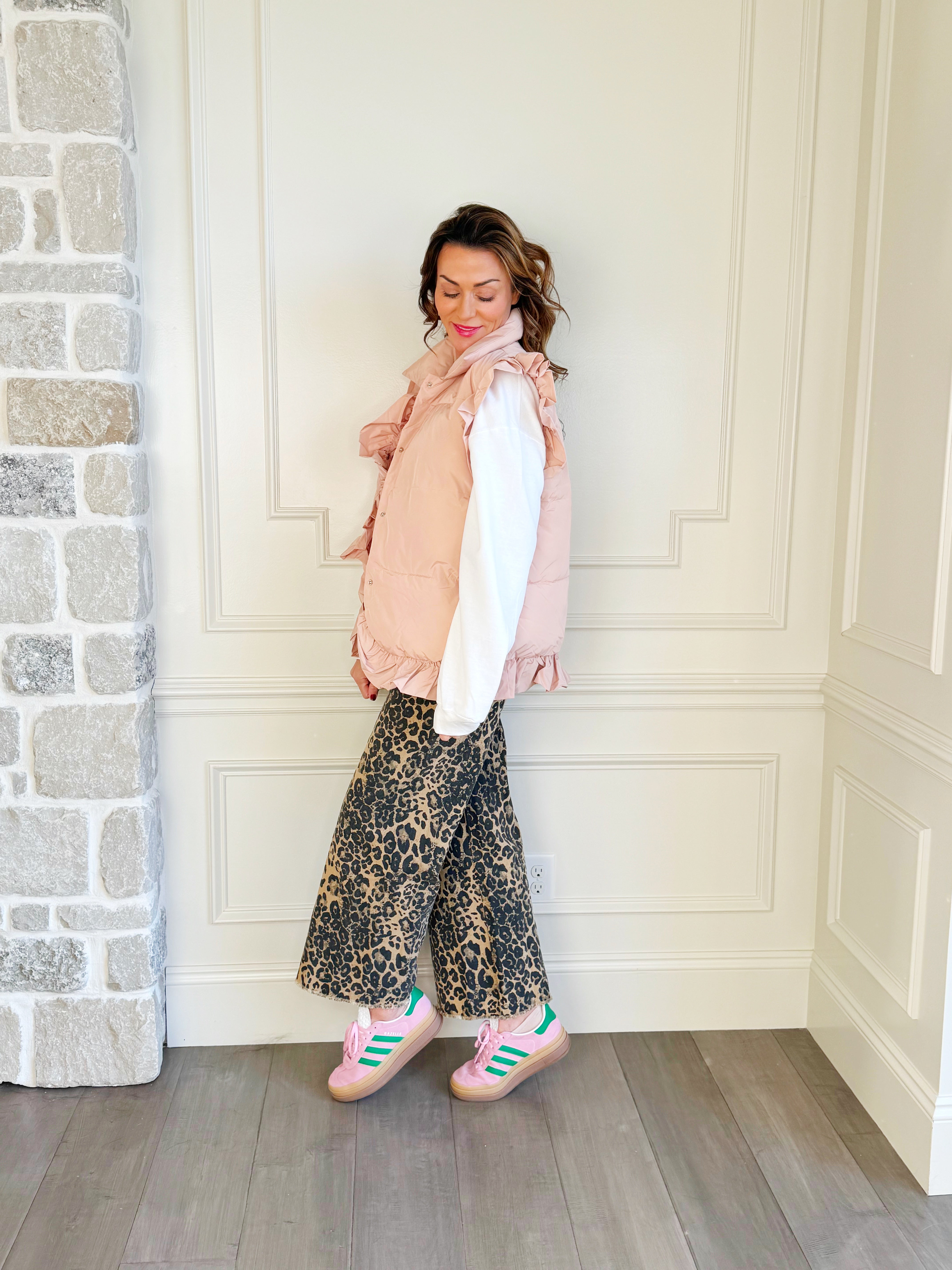 Ruffled Blush Puffer Vest