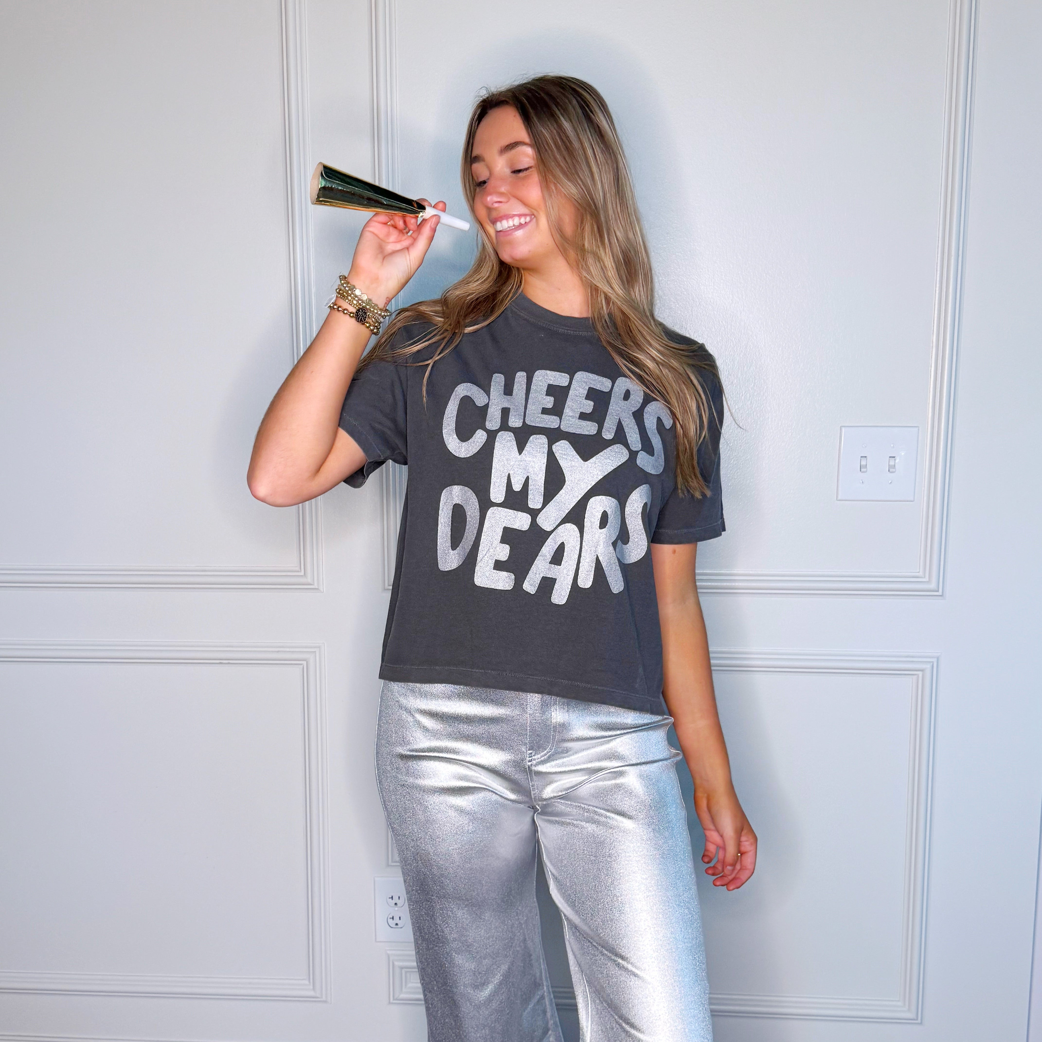 Cheers My Dears Cropped Tee