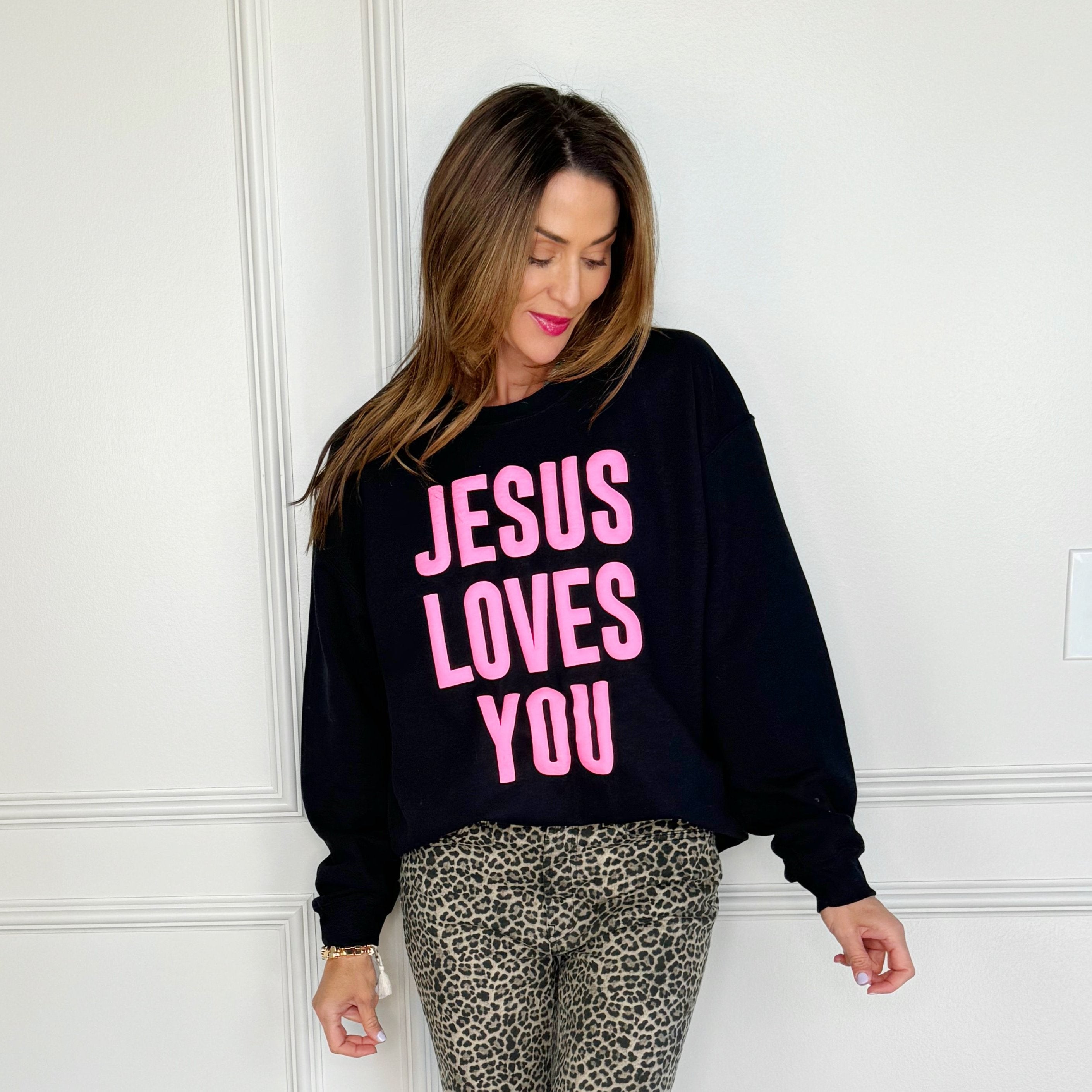 Puff Jesus Loves You Youth & Adult Sweatshirt