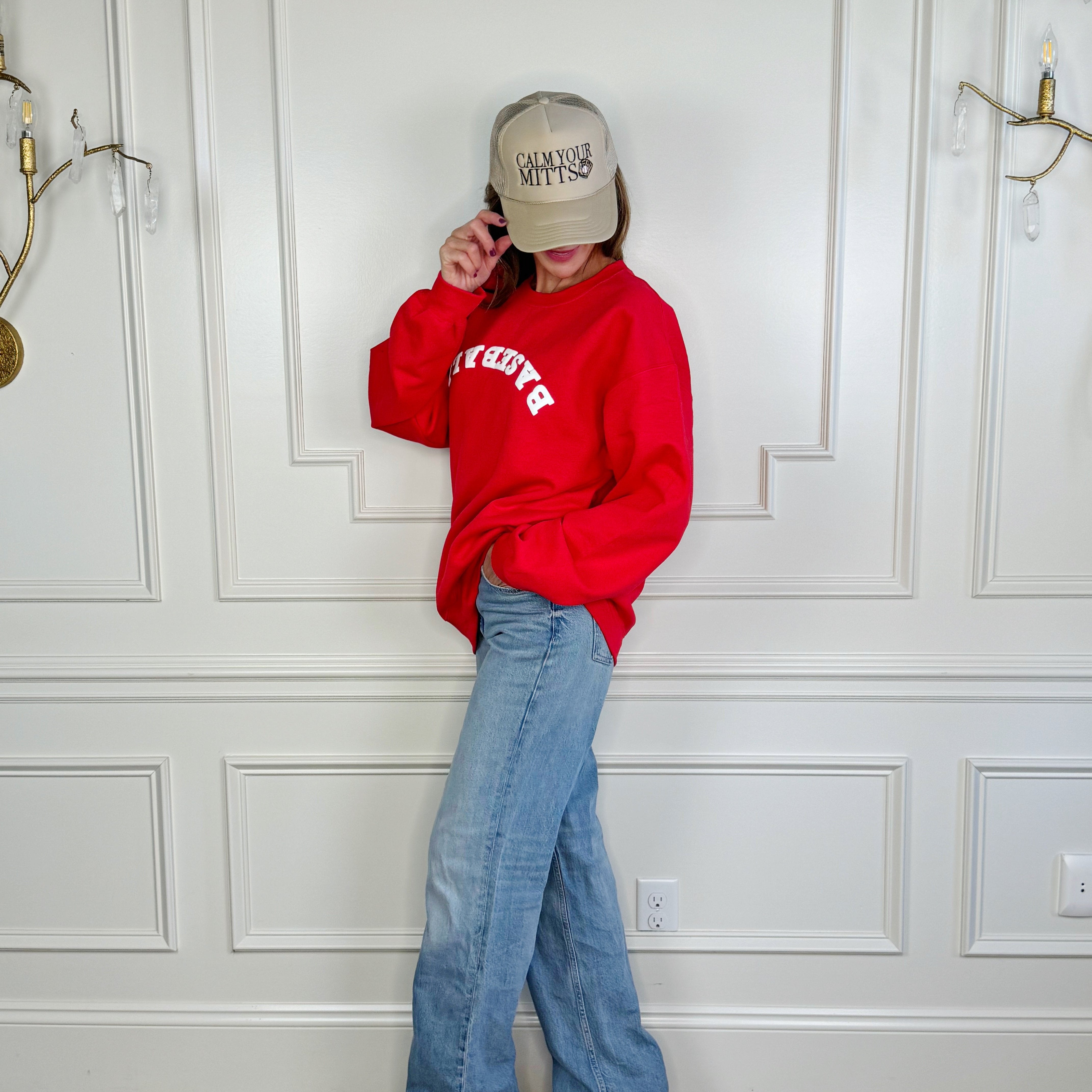 Upside-down Baseball Puff Sweatshirt