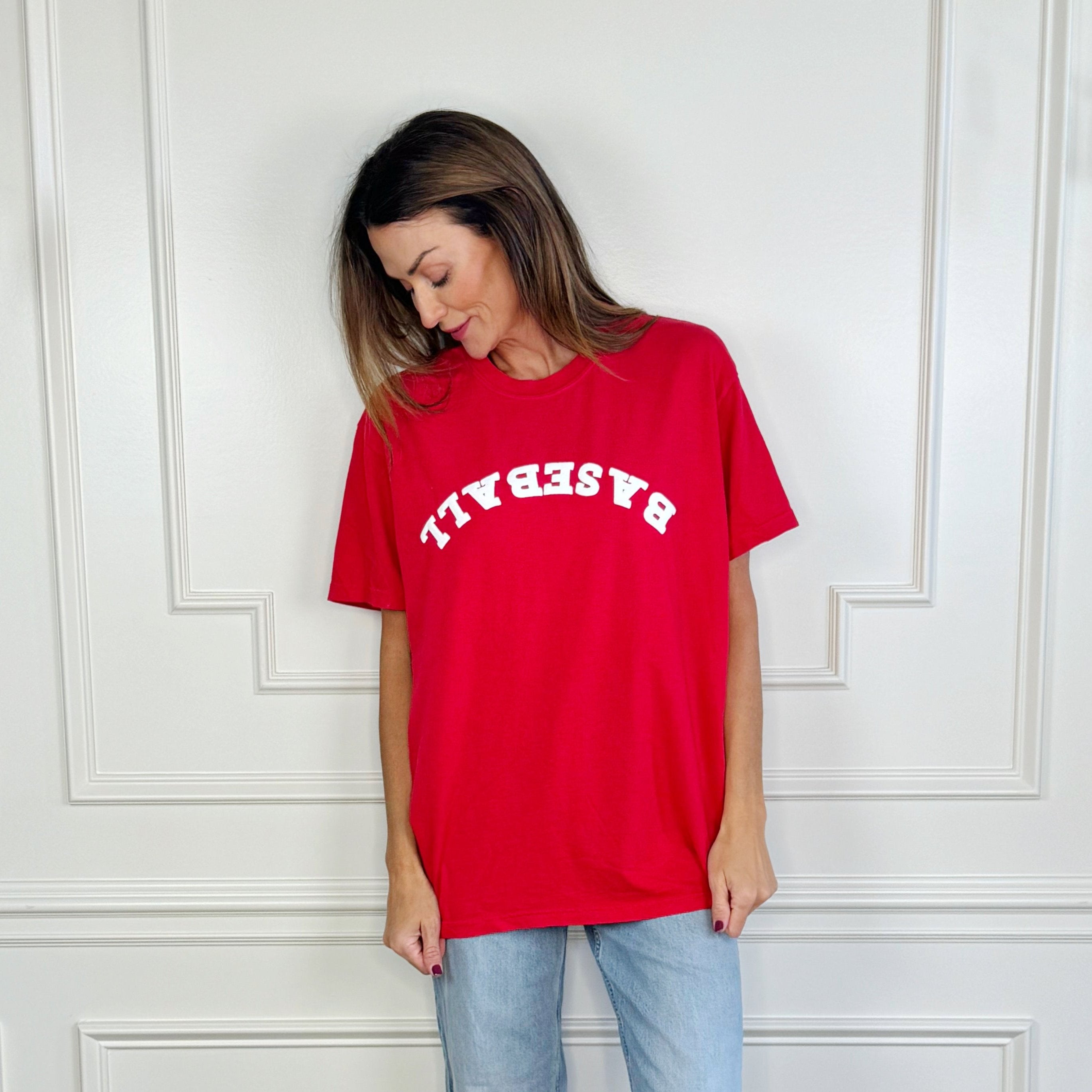 Upside-down Baseball Puff Tee